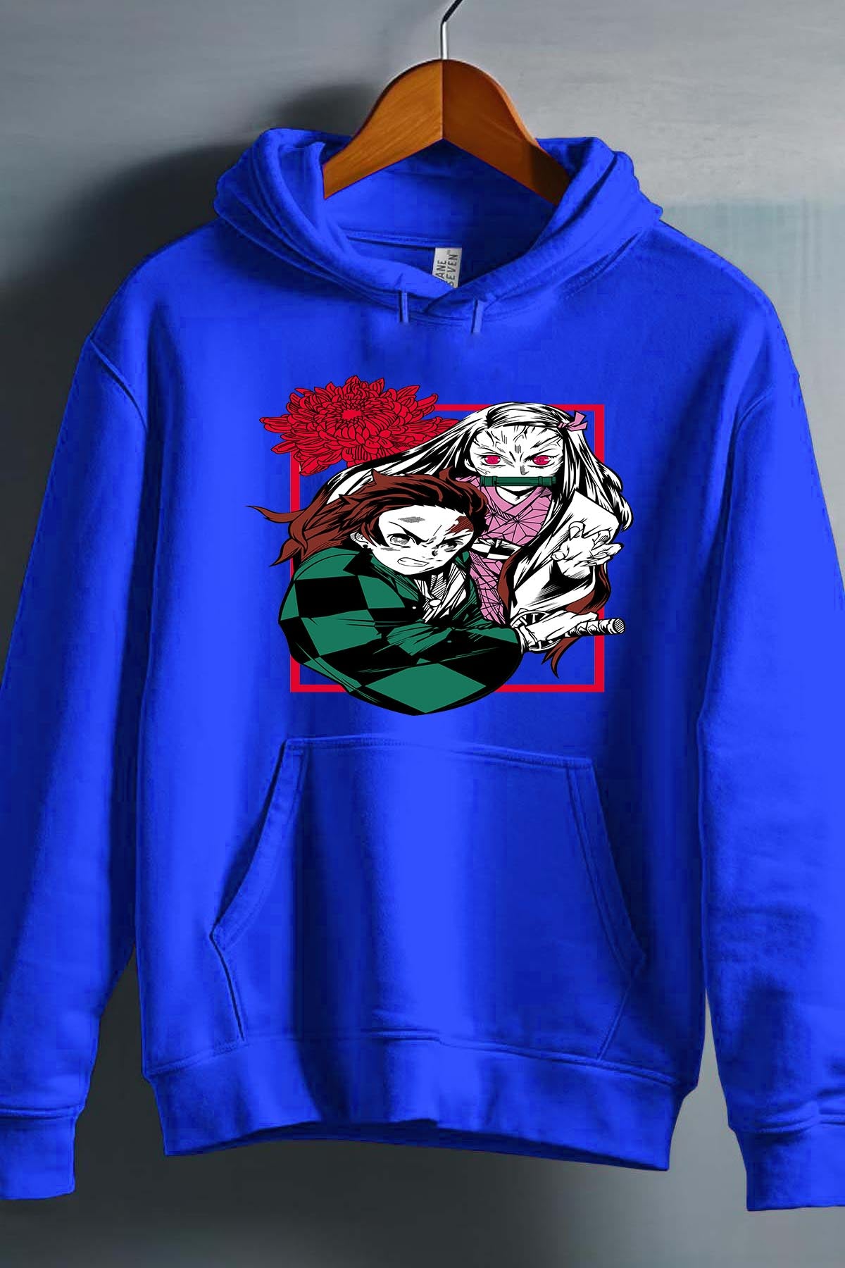 COULEUR:Bleu Roi|Sweat Capuche Garçon | DEMONS SLAYER 25 Bleu Roi