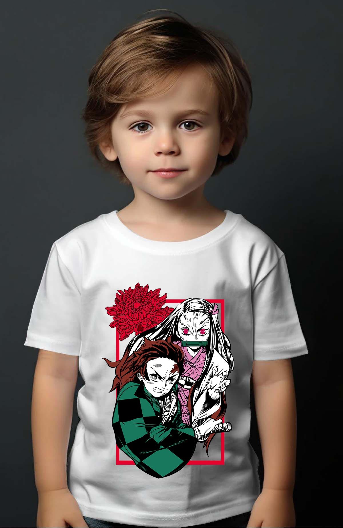 COULEUR:Blanc|T-shirt Garçon | DEMONS SLAYER 25 Blanc