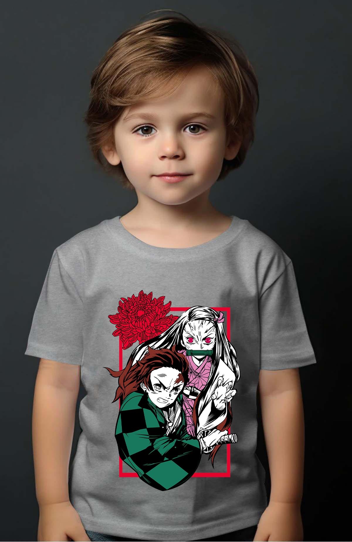 COULEUR:Gris|T-shirt Garçon | DEMONS SLAYER 25 Gris