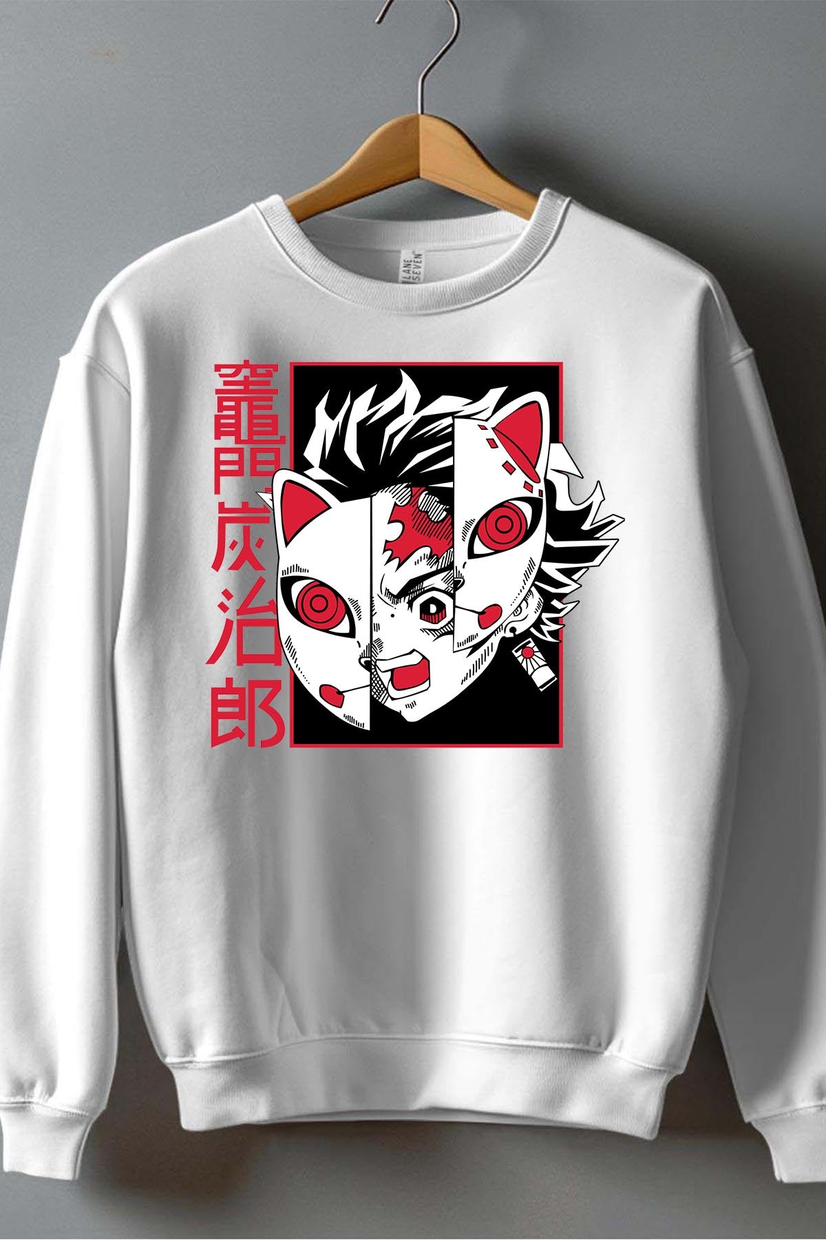 COULEUR:Blanc|Sweat Col Rond Garçon | DEMONS SLAYER 26 Blanc