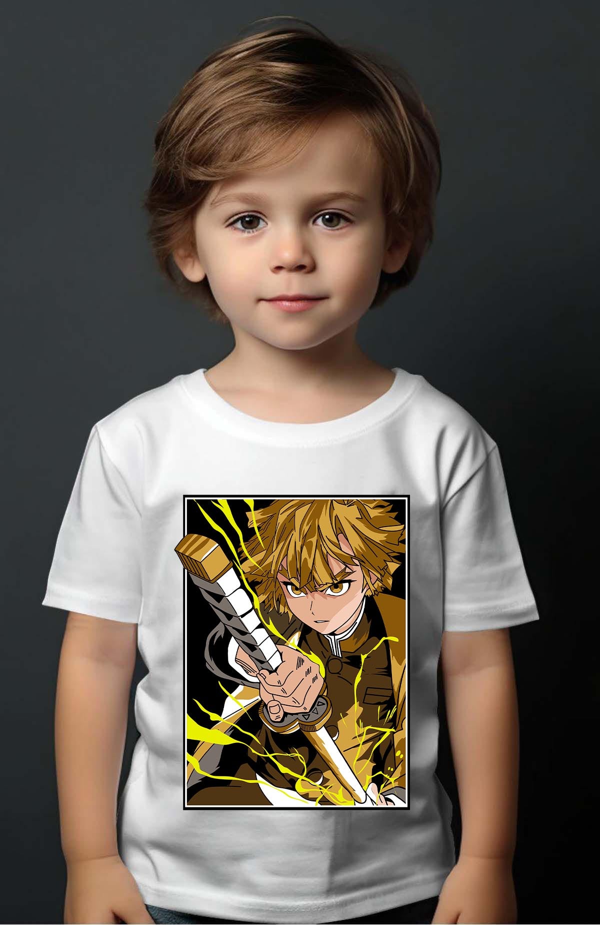 COULEUR:Blanc|T-shirt Garçon | DEMONS SLAYER 27 Blanc