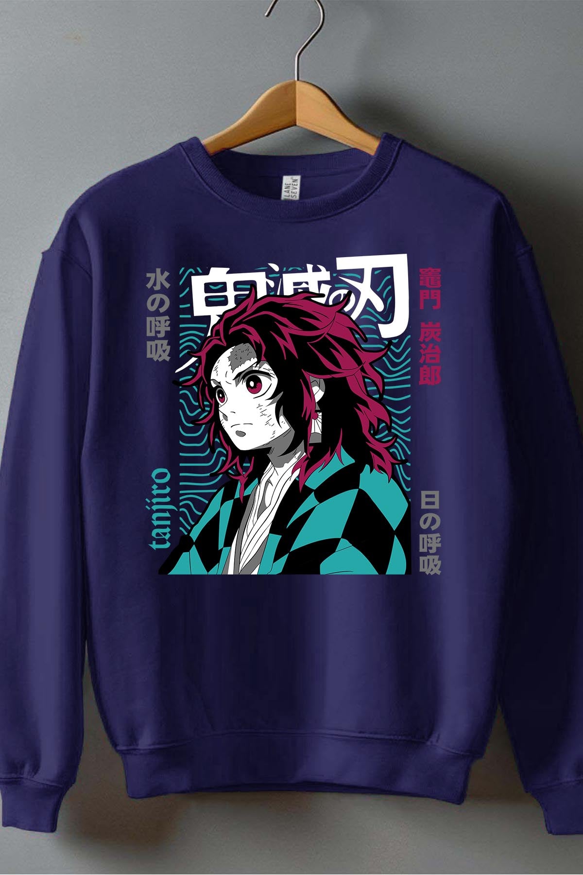 COULEUR:Marine|Sweat Col Rond Homme | DEMONS SLAYER 37 Marine