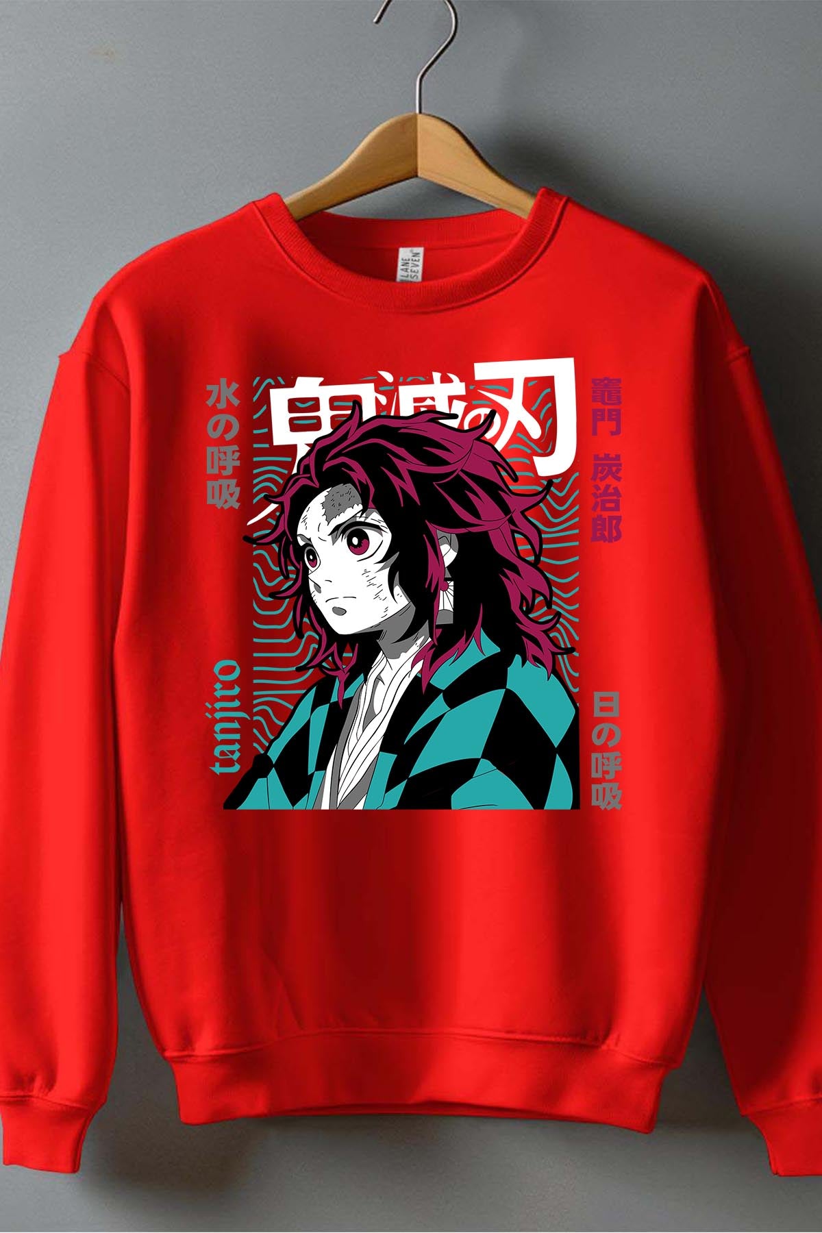 COULEUR:Rouge|Sweat Col Rond Homme | DEMONS SLAYER 37 Rouge