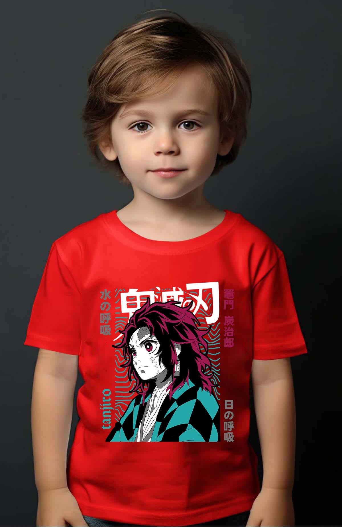 COULEUR:Rouge|T-shirt Garçon | DEMONS SLAYER 37 Rouge