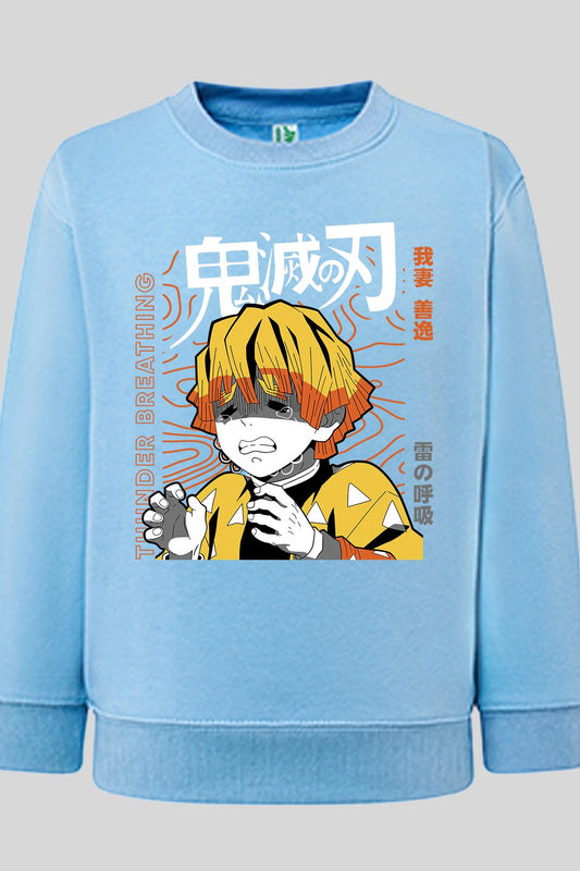 COULEUR:Bleu Ciel|Sweat Col Rond Garçon | DEMONS SLAYER 38 Bleu Ciel