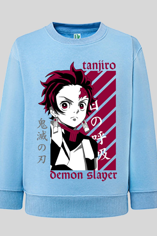 COULEUR:Bleu Ciel|Sweat Col Rond Garçon | DEMONS SLAYER 39 Bleu Ciel