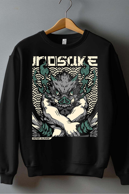 COULEUR:Noir|Sweat Col Rond Garçon | DEMONS SLAYER 3 Noir