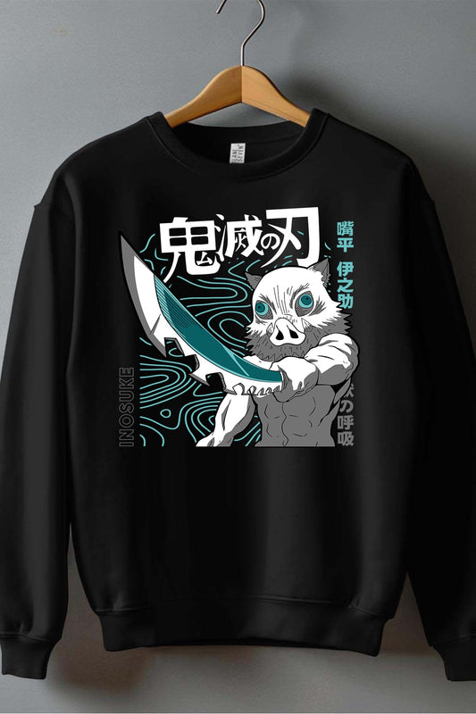 COULEUR:Noir|Sweat Col Rond Garçon | DEMONS SLAYER 40 Noir