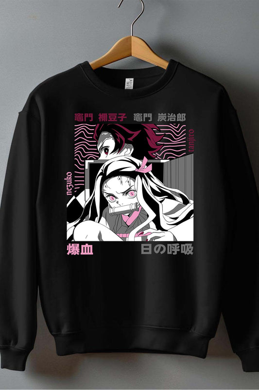 COULEUR:Noir|Sweat Col Rond Garçon | DEMONS SLAYER 41 Noir