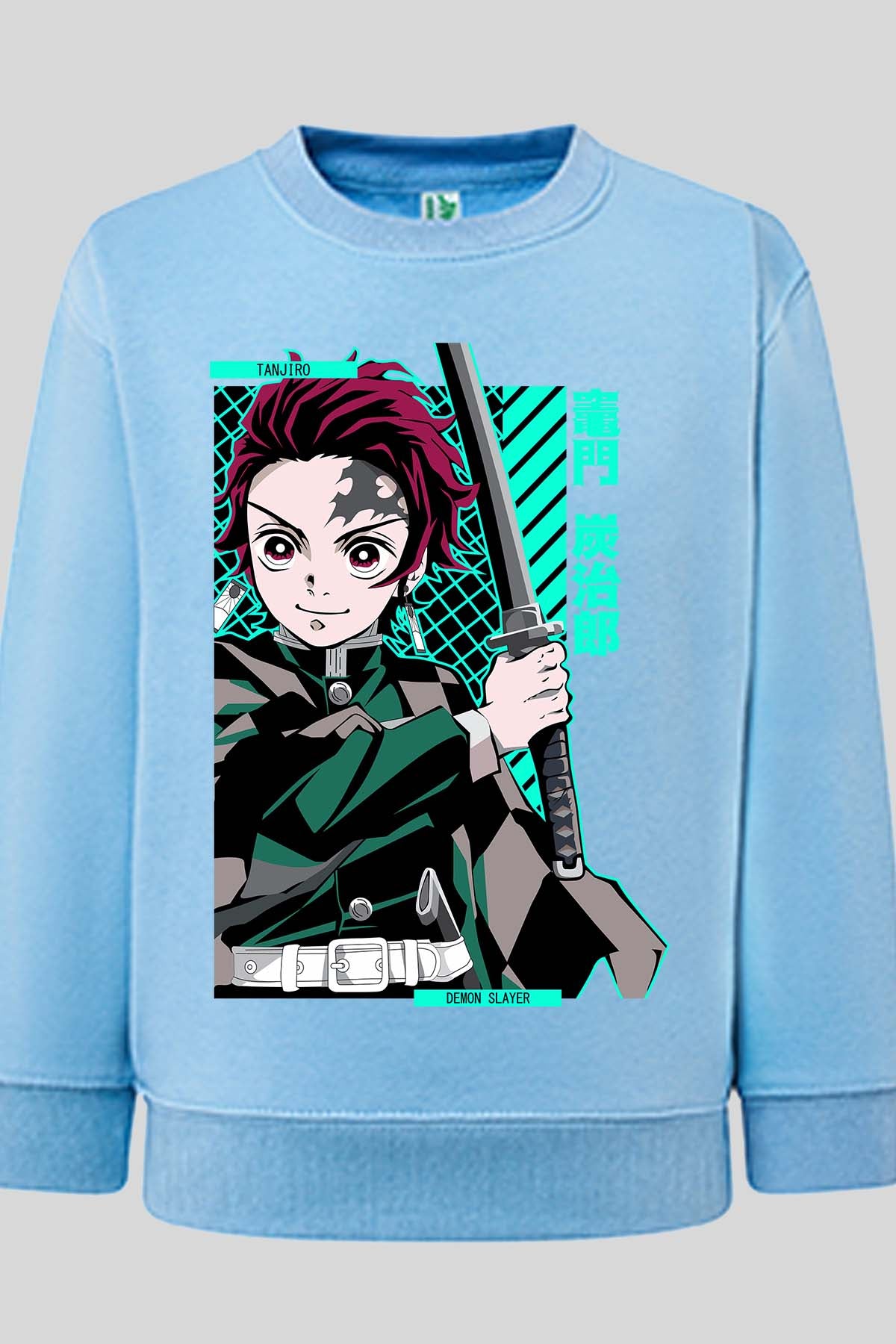COULEUR:Bleu Ciel|Sweat Col Rond Garçon | DEMONS SLAYER 43 Bleu Ciel