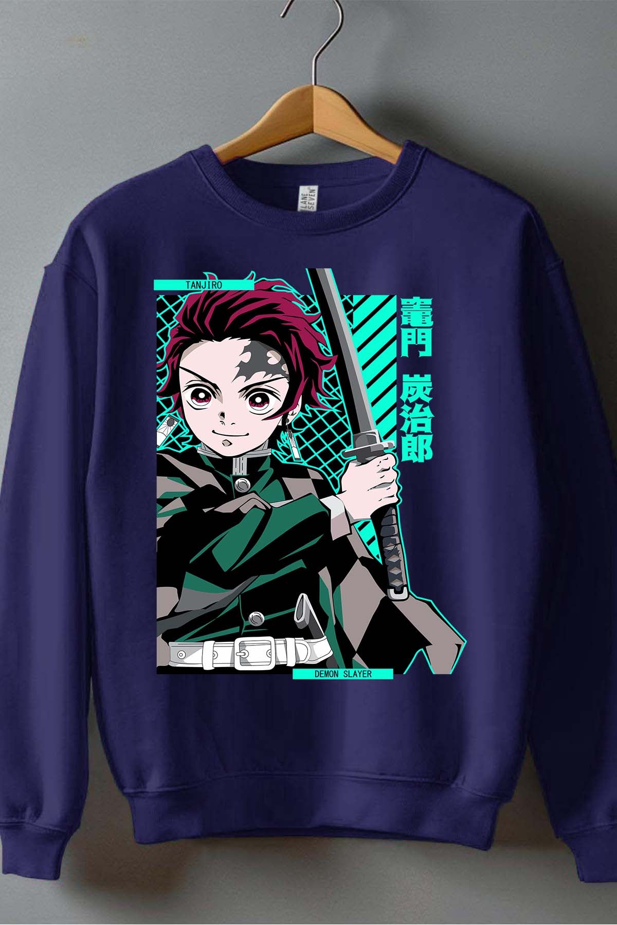 COULEUR:Marine|Sweat Col Rond Garçon | DEMONS SLAYER 43 Marine