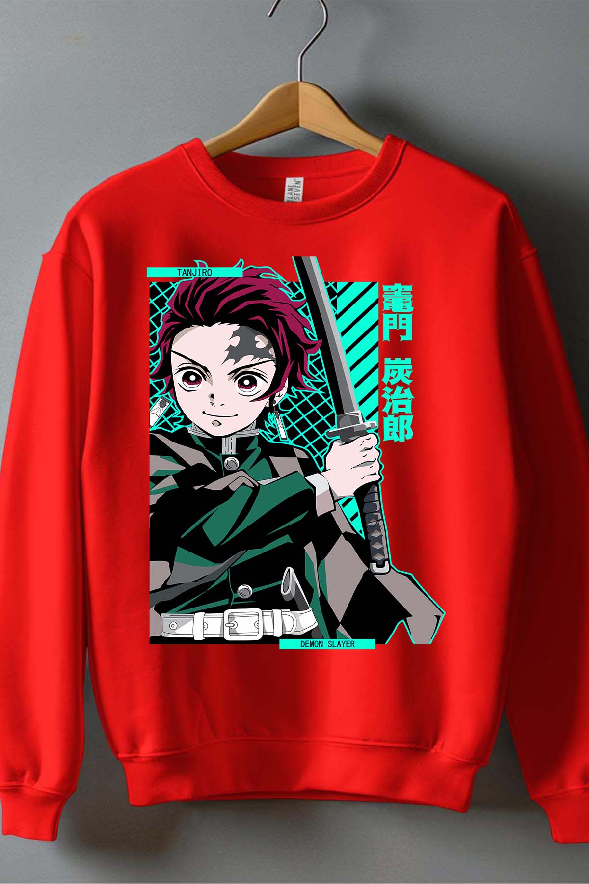 COULEUR:Rouge|Sweat Col Rond Garçon | DEMONS SLAYER 43 Rouge
