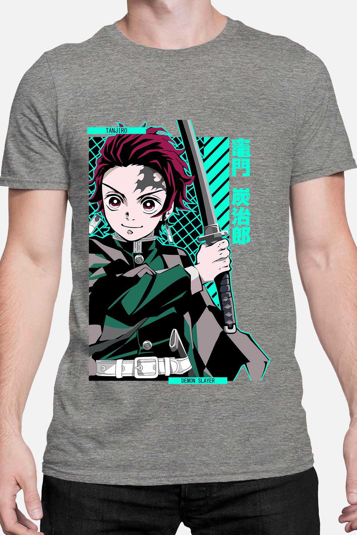 COULEUR:Gris|T-shirt Homme | DEMONS SLAYER 43 Gris