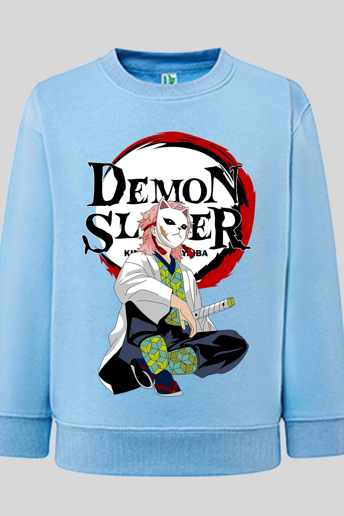 COULEUR:Bleu Ciel|Sweat Col Rond Garçon | DEMONS SLAYER 44 Bleu Ciel