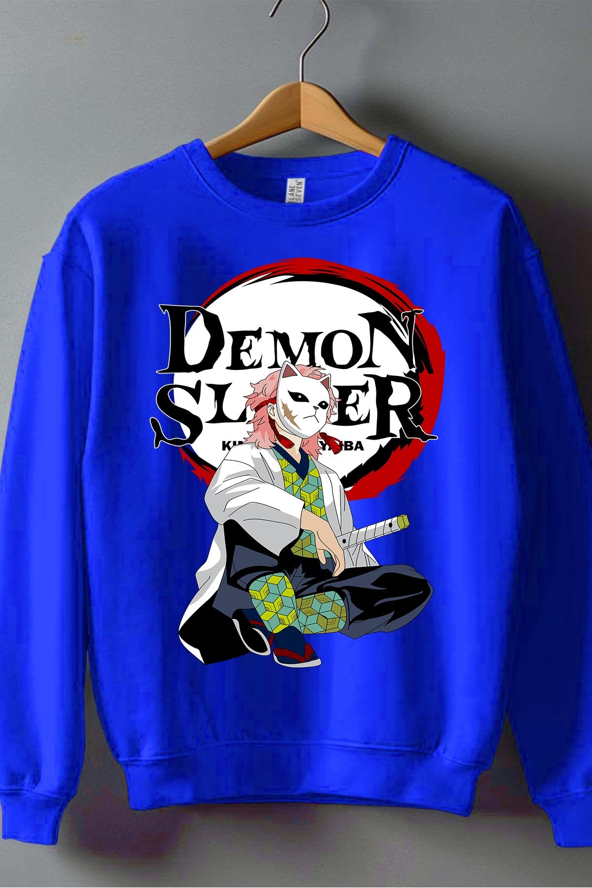 COULEUR:Bleu Roi|Sweat Col Rond Garçon | DEMONS SLAYER 44 Bleu Roi