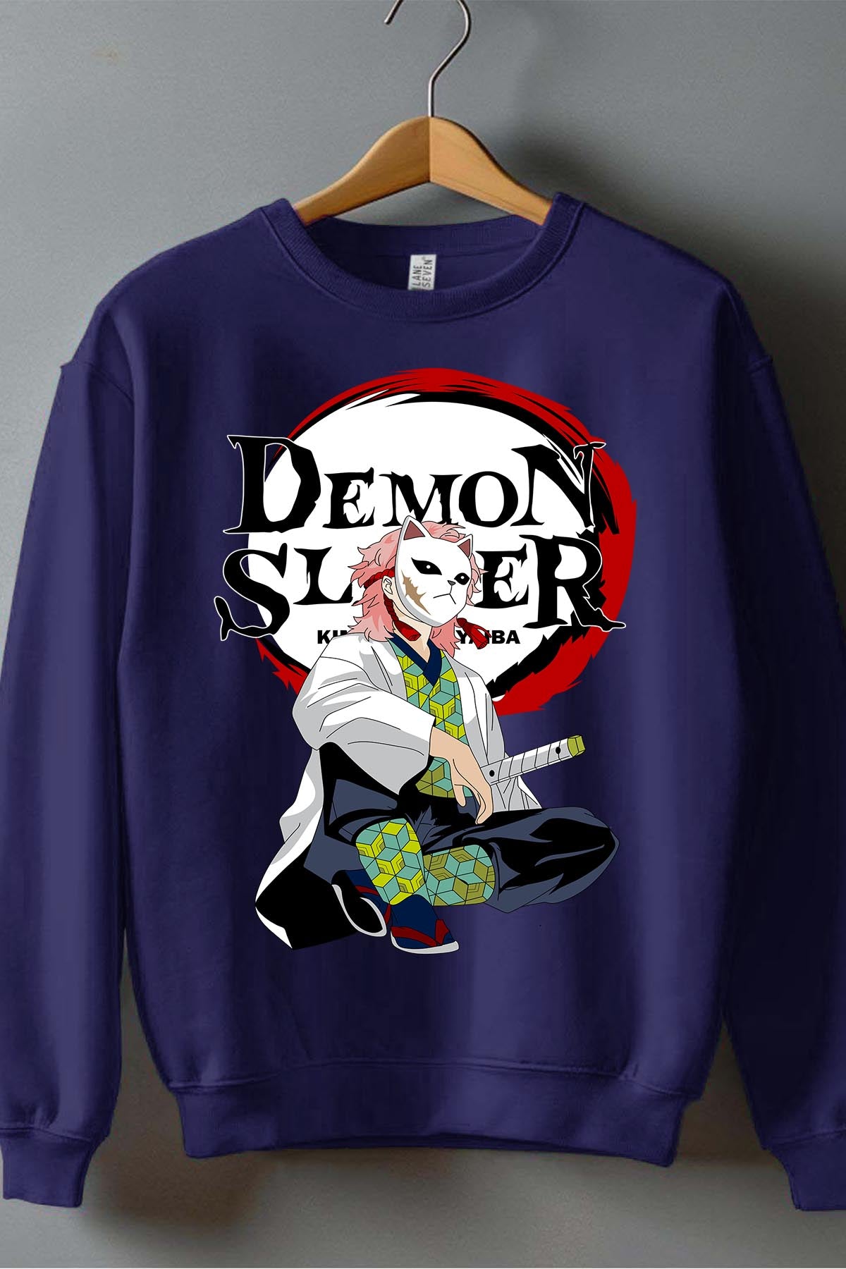COULEUR:Marine|Sweat Col Rond Garçon | DEMONS SLAYER 44 Marine