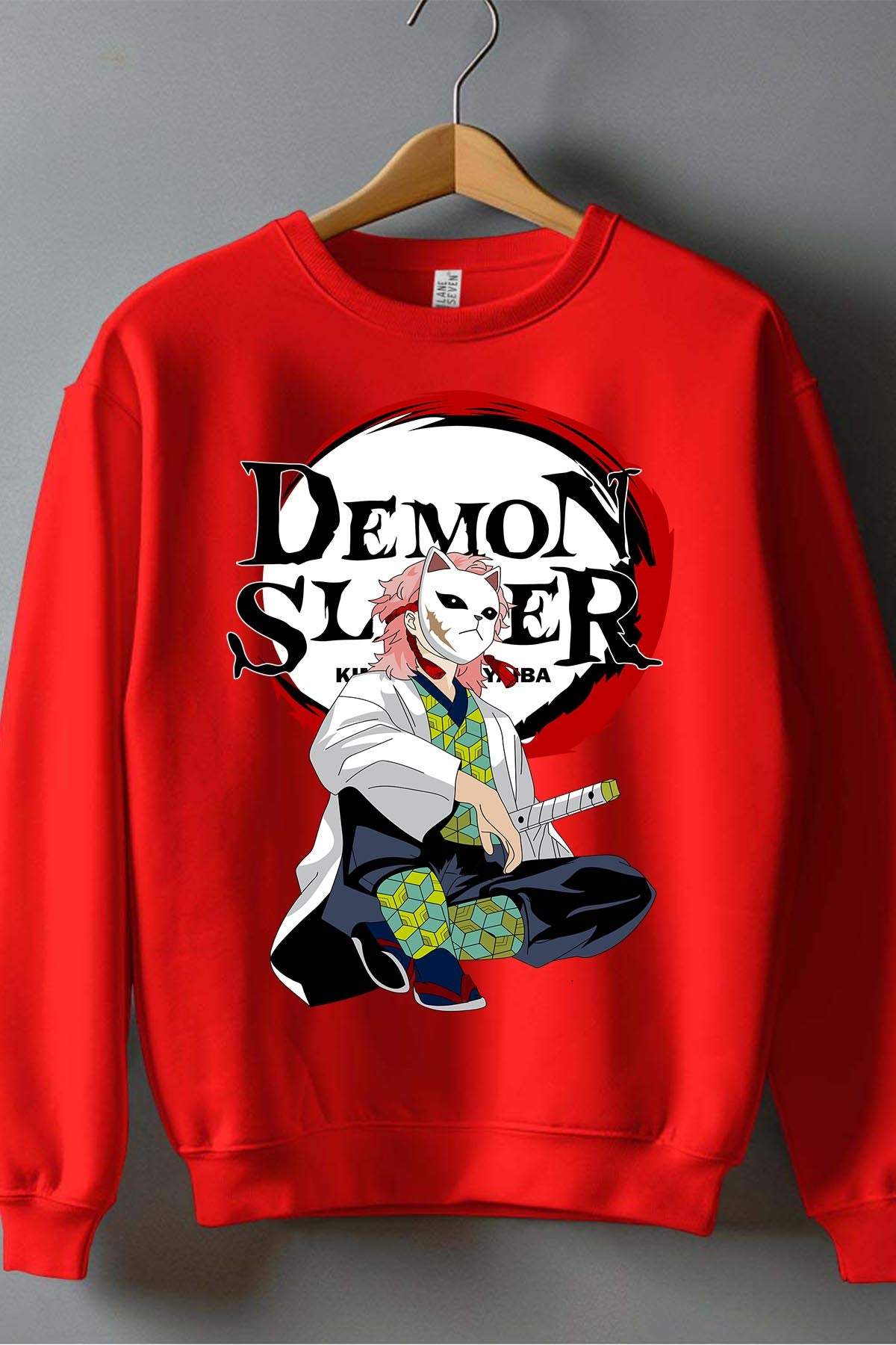 COULEUR:Rouge|Sweat Col Rond Garçon | DEMONS SLAYER 44 Rouge
