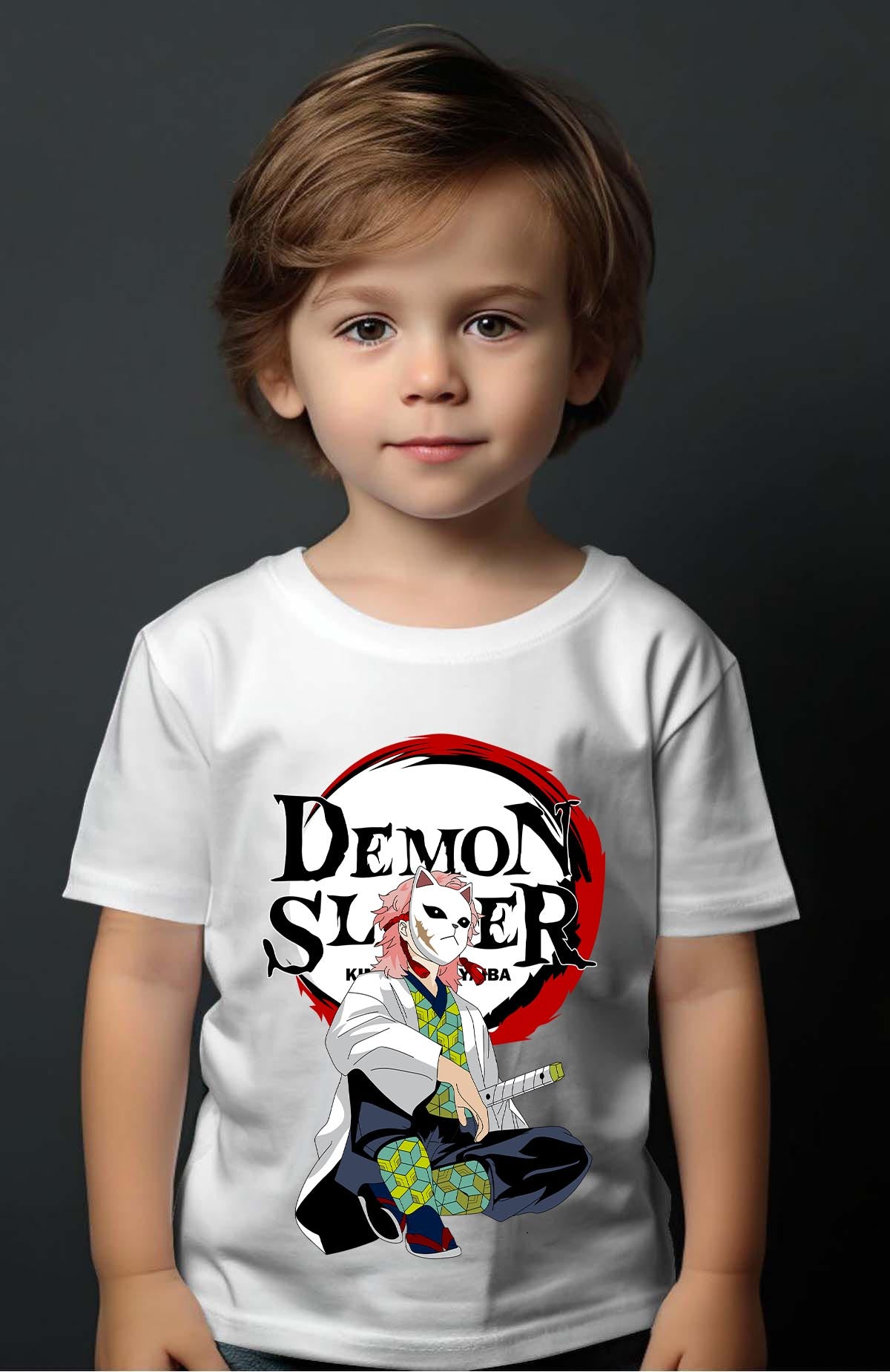 COULEUR:Blanc|T-shirt Garçon | DEMONS SLAYER 44 Blanc