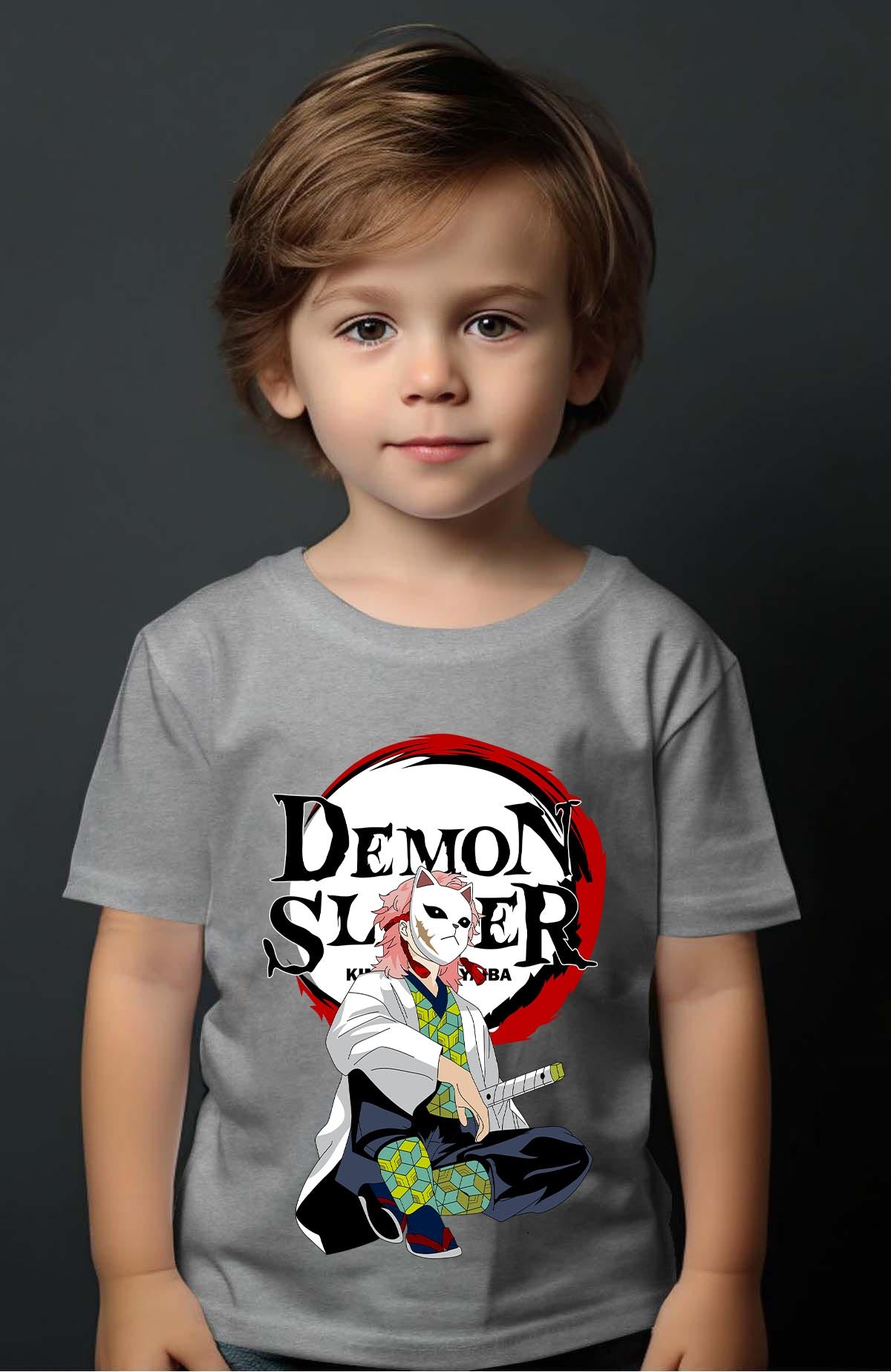COULEUR:Gris|T-shirt Garçon | DEMONS SLAYER 44 Gris