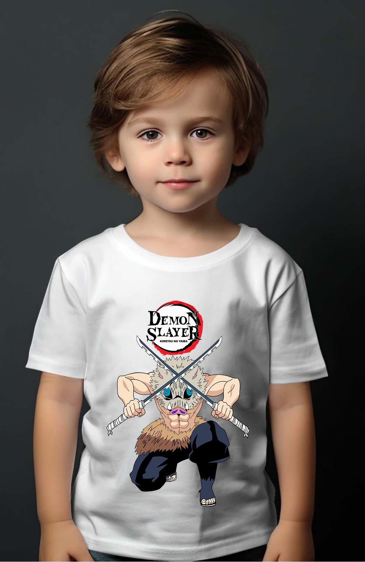 COULEUR:Blanc|T-shirt Garçon | DEMONS SLAYER 46 Blanc
