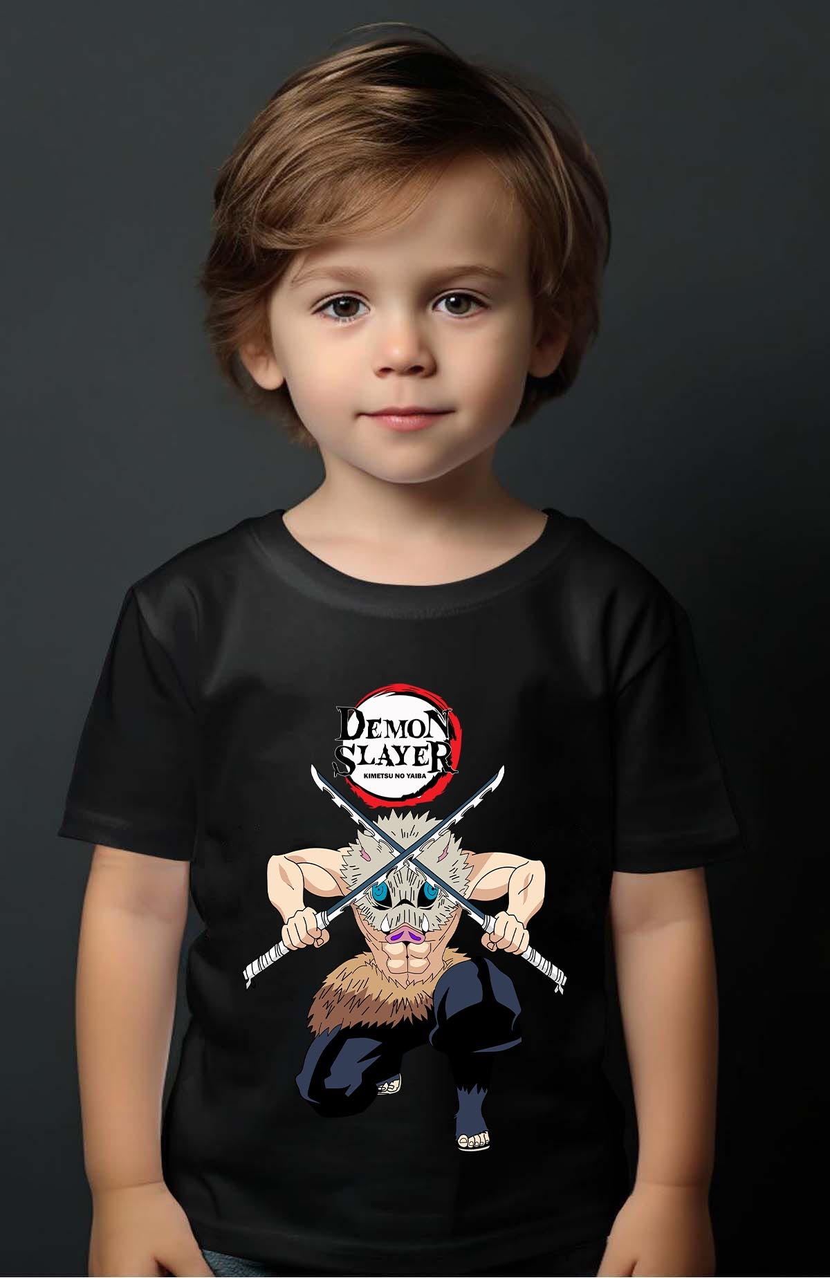 COULEUR:Noir|T-shirt Garçon | DEMONS SLAYER 46 Noir
