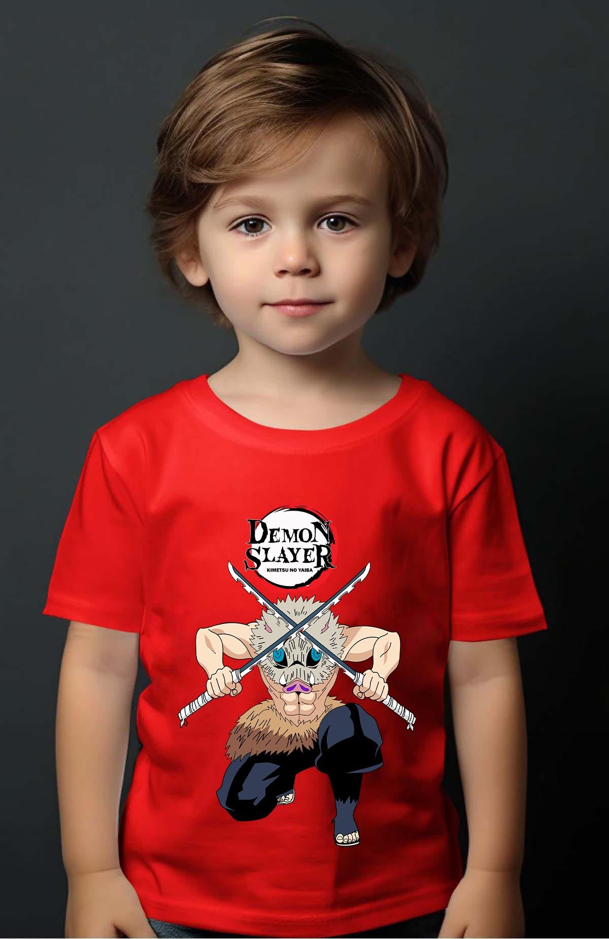 COULEUR:Rouge|T-shirt Garçon | DEMONS SLAYER 46 Rouge