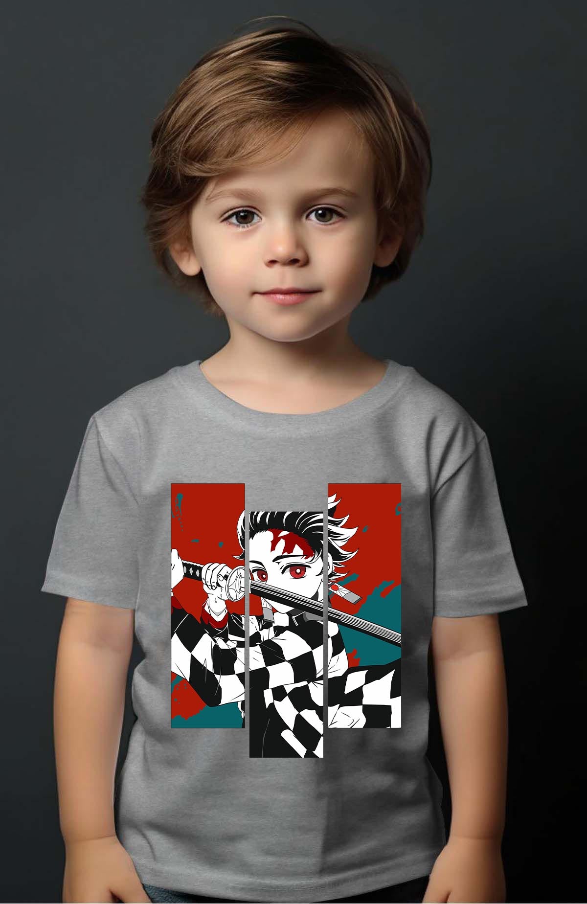 COULEUR:Gris|T-shirt Garçon | DEMONS SLAYER 49 Gris