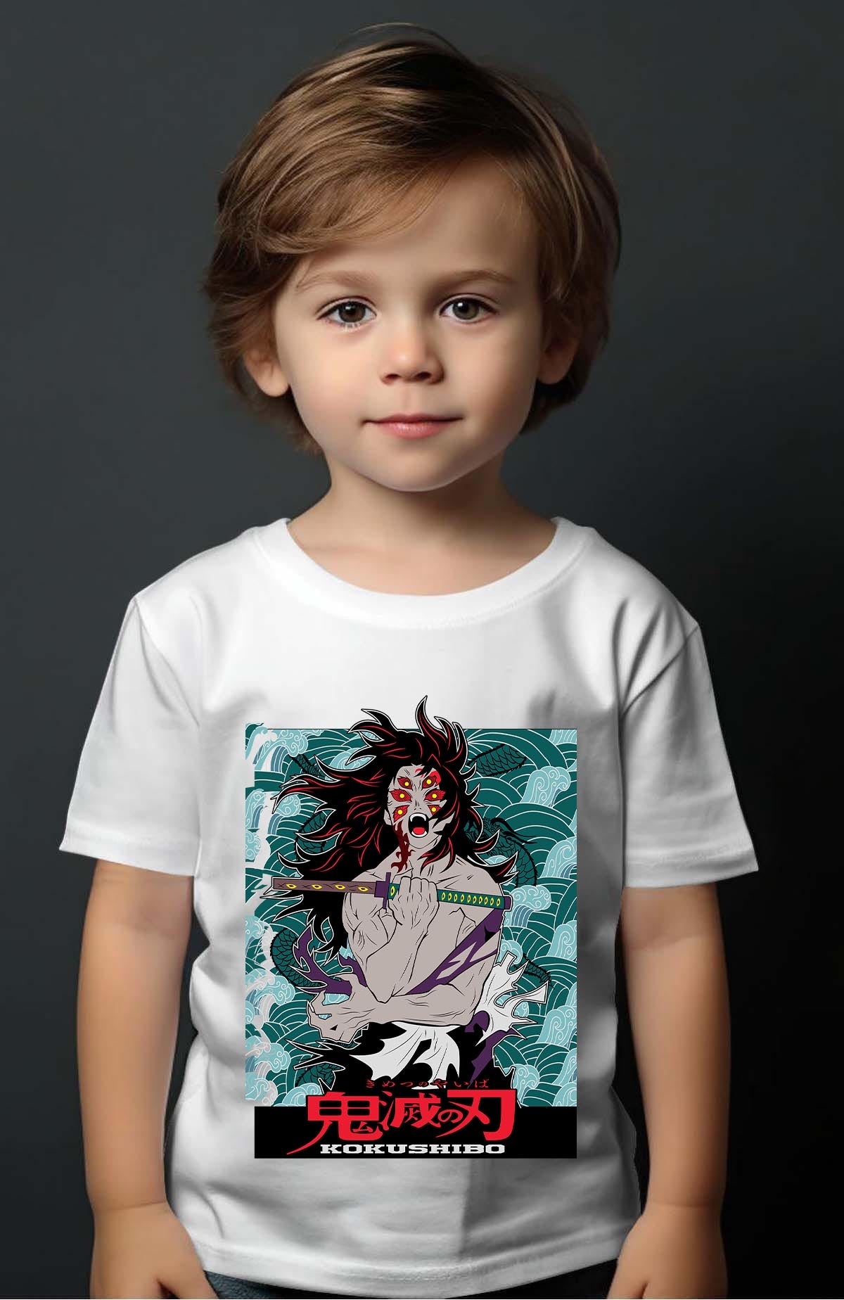 COULEUR:Blanc|T-shirt Garçon | DEMONS SLAYER 51 Blanc