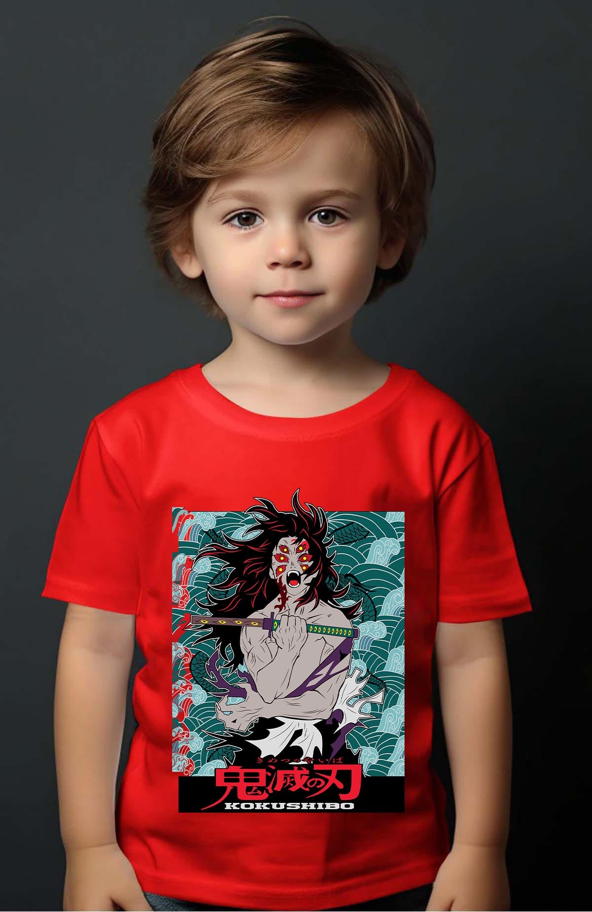 COULEUR:Rouge|T-shirt Garçon | DEMONS SLAYER 51 Rouge