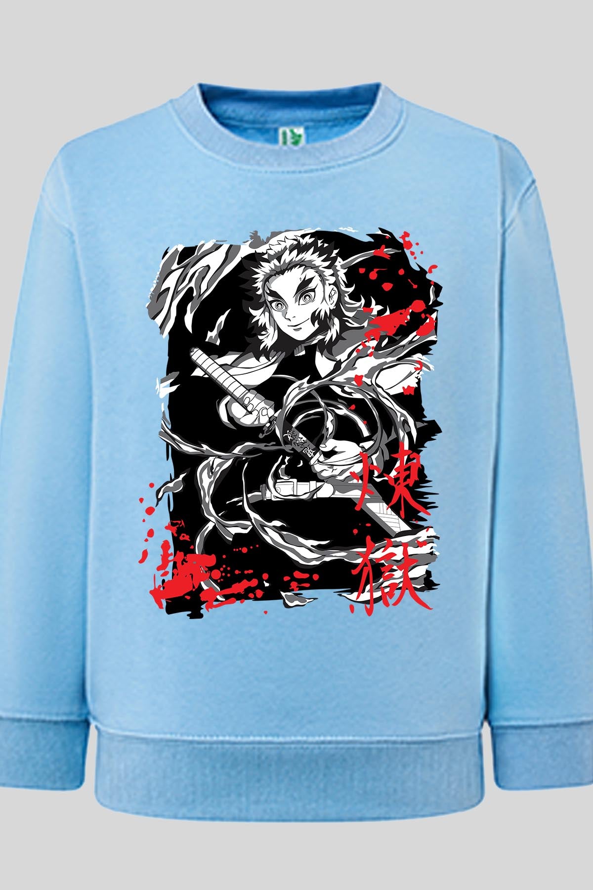 COULEUR:Bleu Ciel|Sweat Col Rond Garçon | DEMONS SLAYER 54 Bleu Ciel
