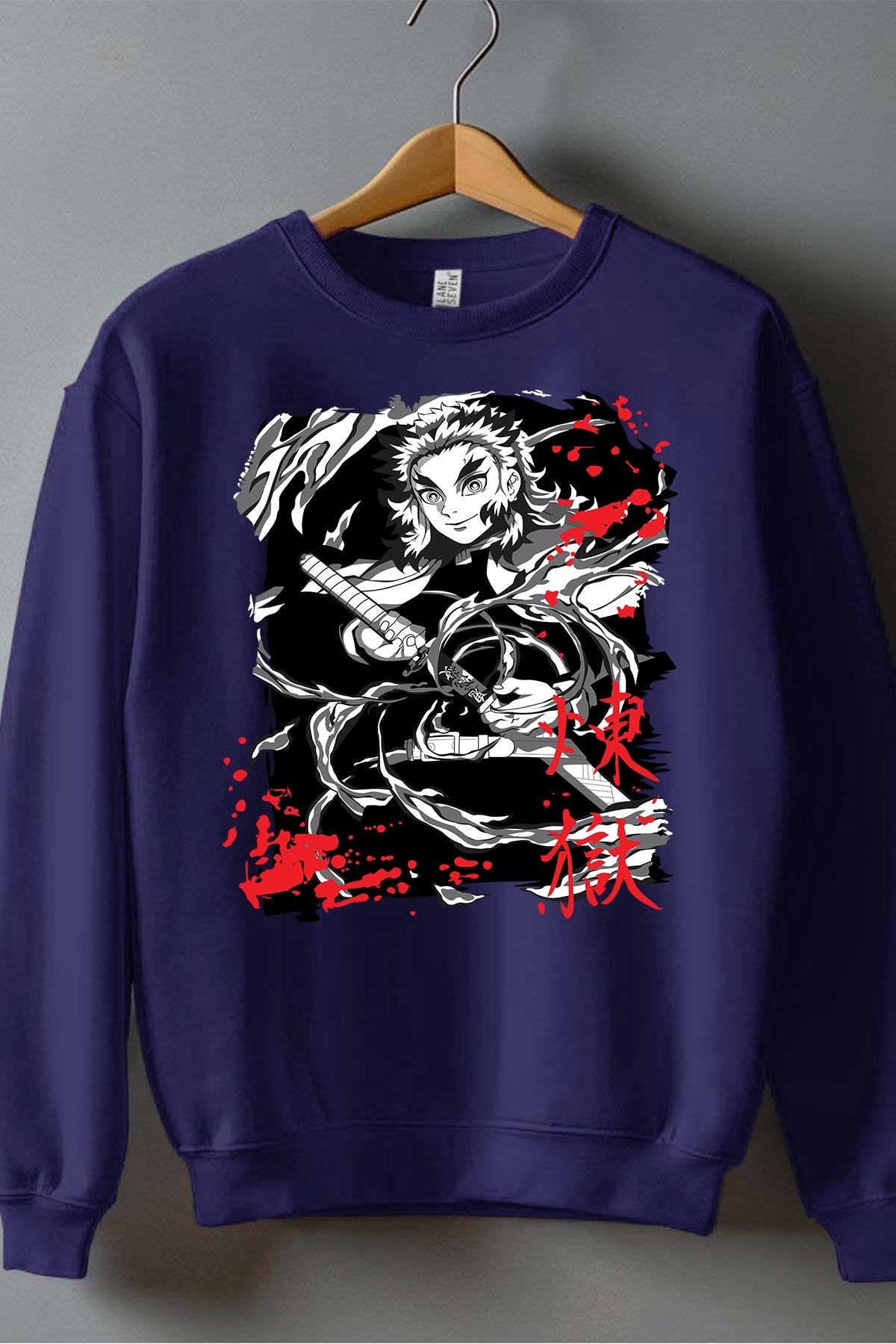 COULEUR:Marine|Sweat Col Rond Garçon | DEMONS SLAYER 54 Marine