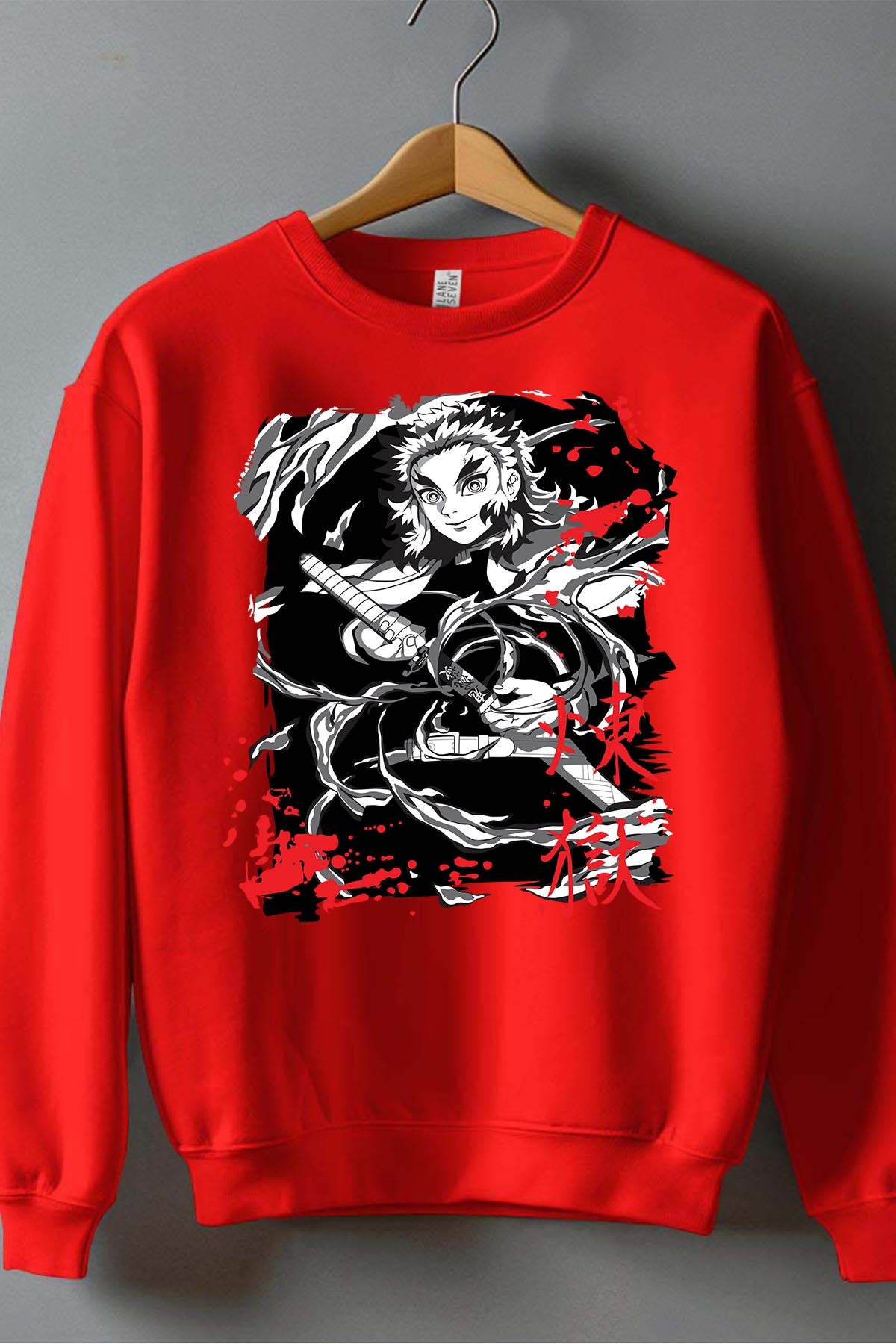 COULEUR:Rouge|Sweat Col Rond Garçon | DEMONS SLAYER 54 Rouge