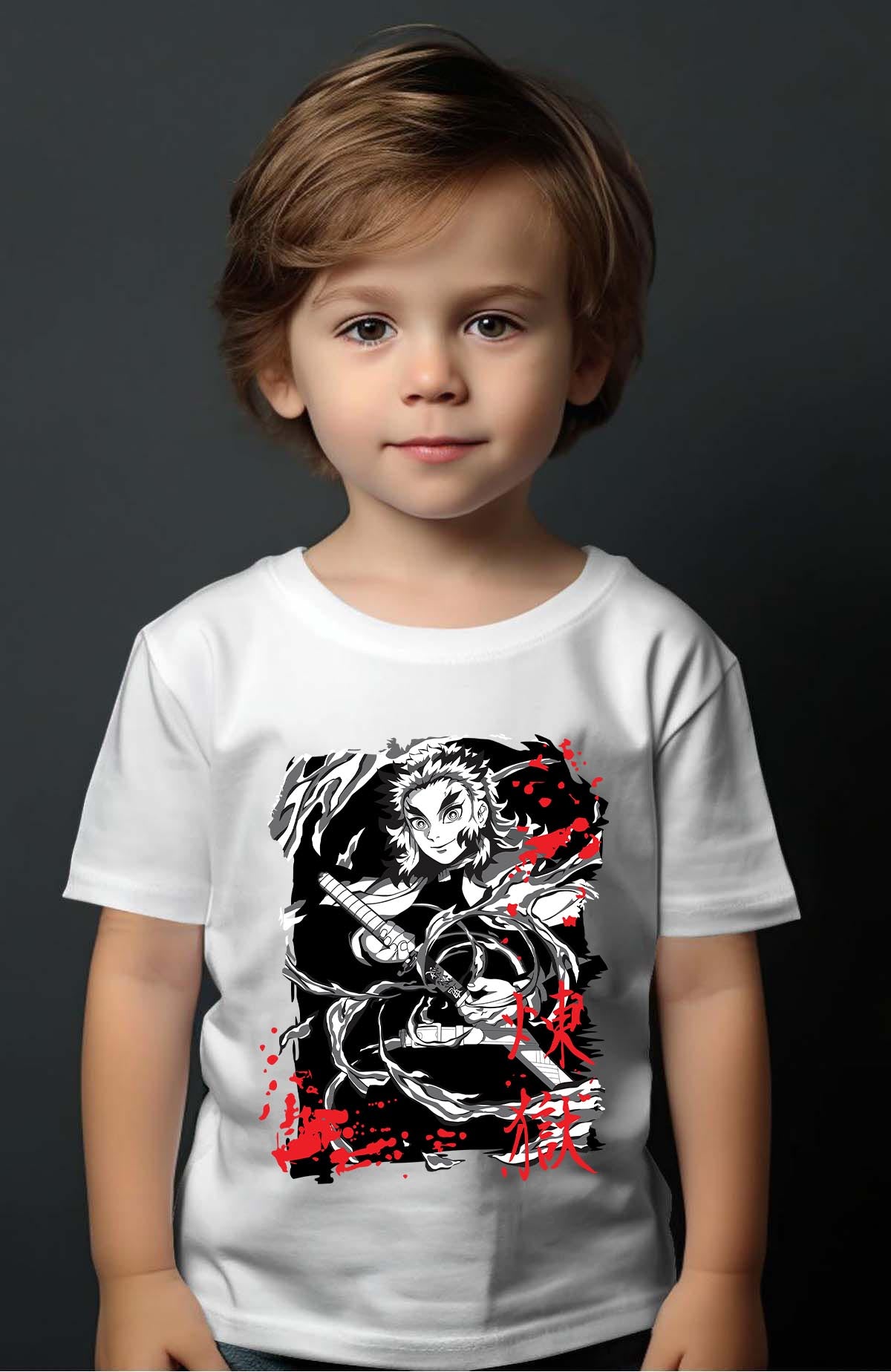 COULEUR:Blanc|T-shirt Garçon | DEMONS SLAYER 54 Blanc