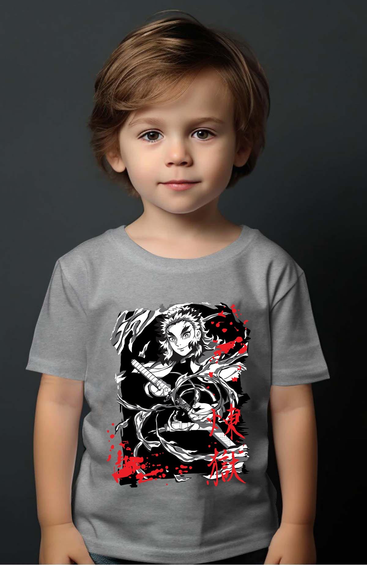 COULEUR:Gris|T-shirt Garçon | DEMONS SLAYER 54 Gris