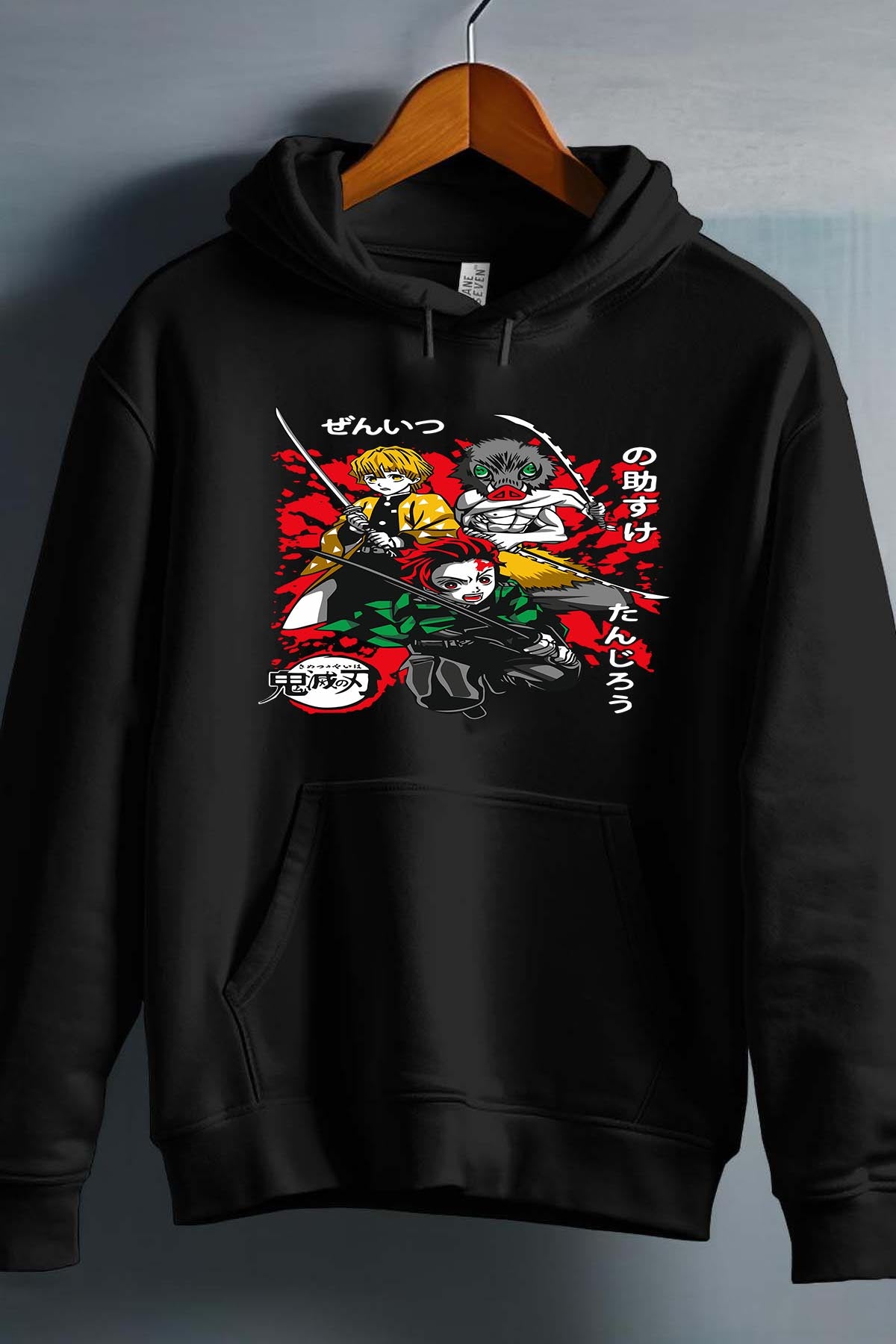 COULEUR:Noir|Sweat Capuche Garçon | DEMONS SLAYER 55 Noir