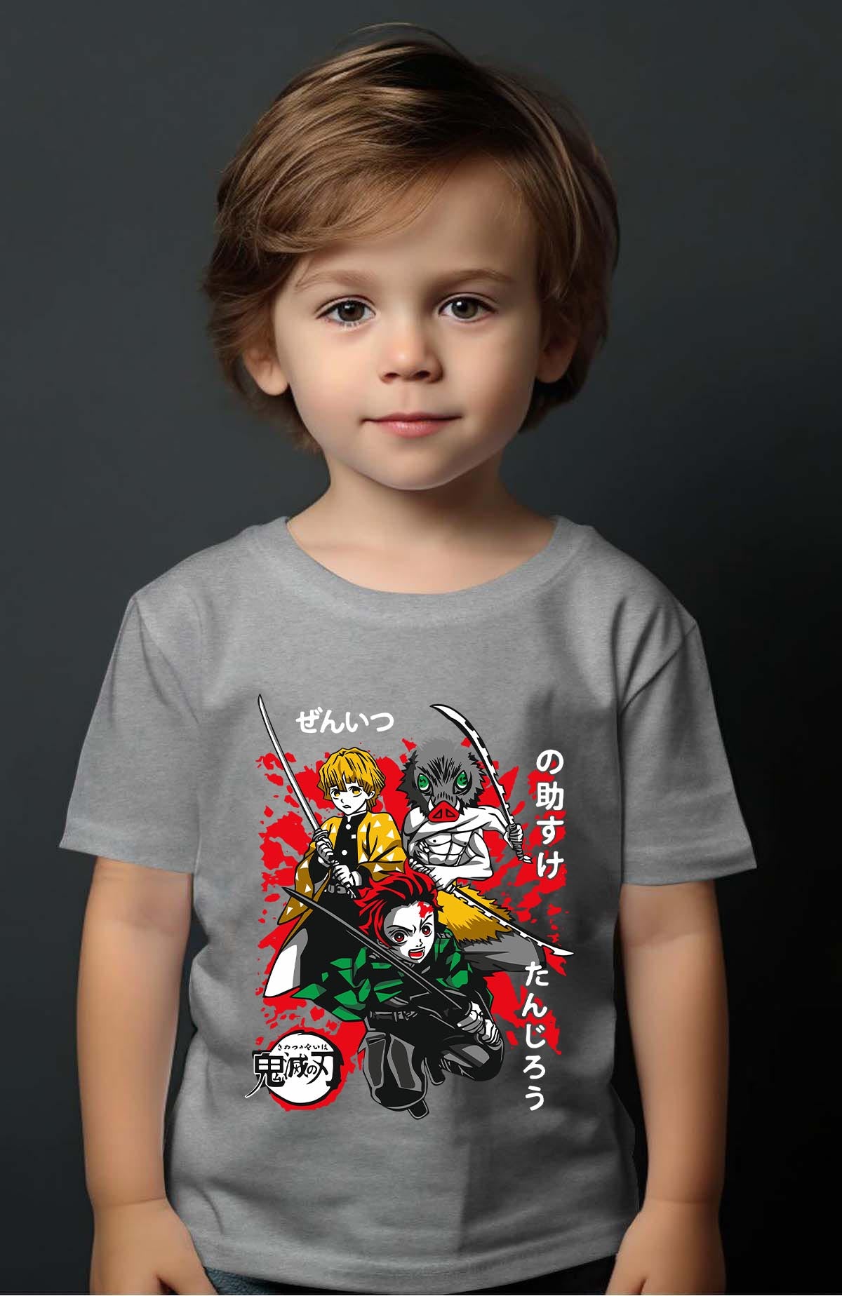 COULEUR:Gris|T-shirt Garçon | DEMONS SLAYER 55 Gris