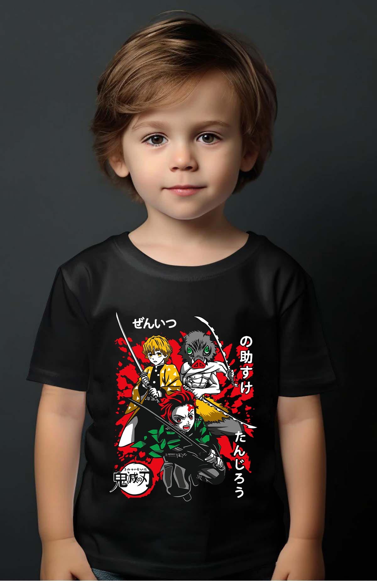 COULEUR:Noir|T-shirt Garçon | DEMONS SLAYER 55 Noir