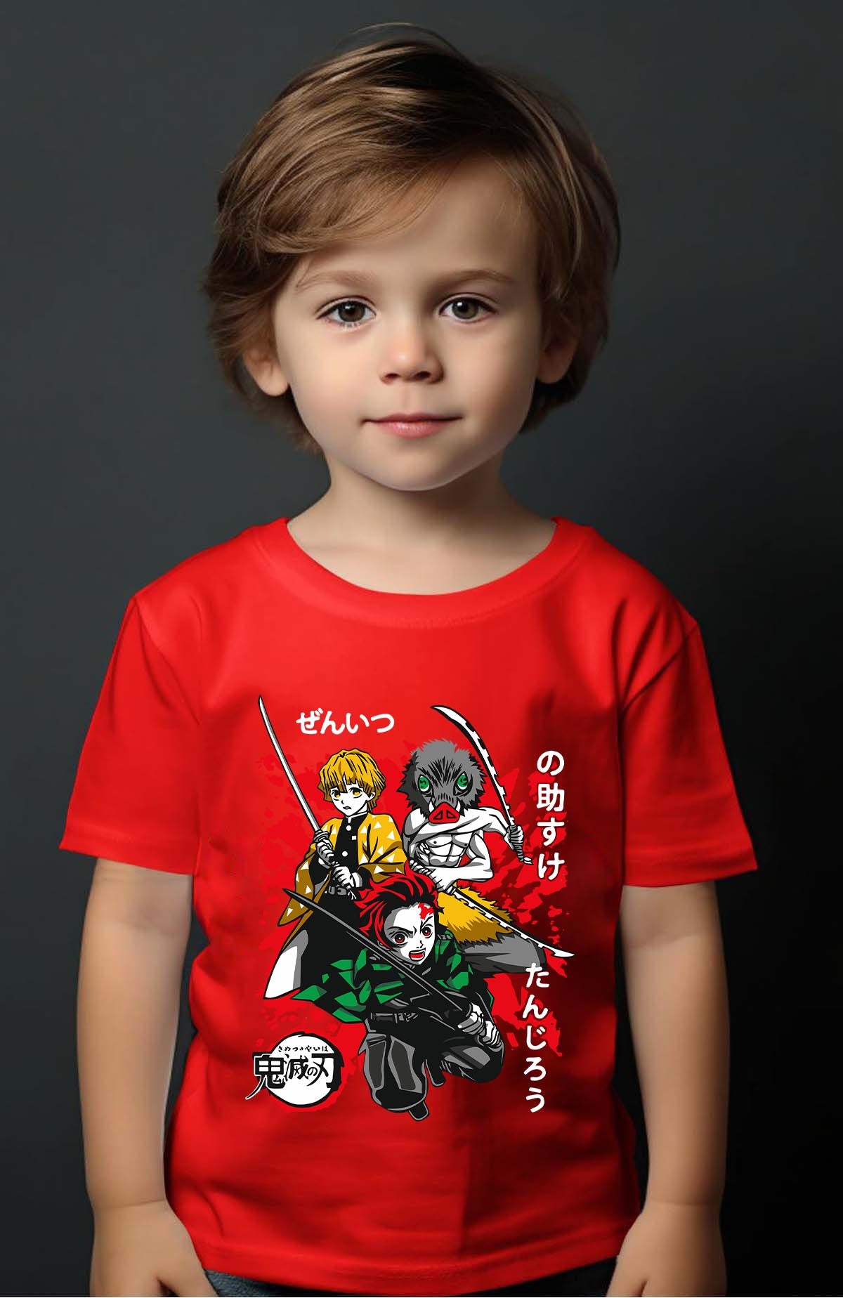 COULEUR:Rouge|T-shirt Garçon | DEMONS SLAYER 55 Rouge