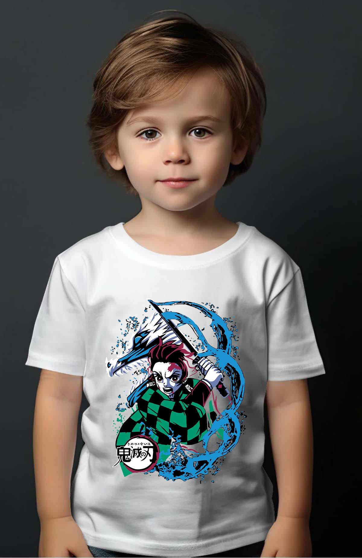 COULEUR:Blanc|T-shirt Garçon | DEMONS SLAYER 56 Blanc