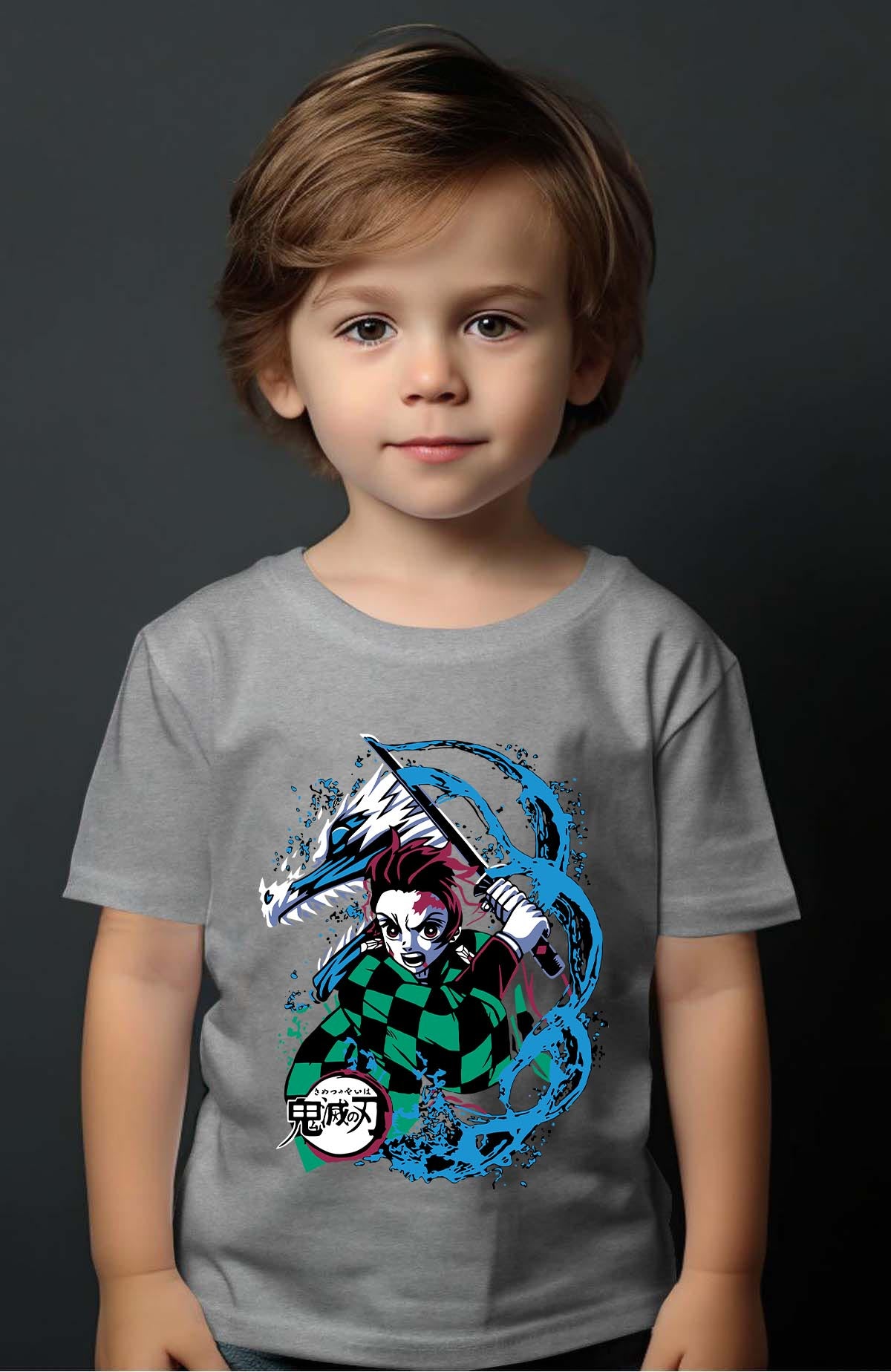 COULEUR:Gris|T-shirt Garçon | DEMONS SLAYER 56 Gris