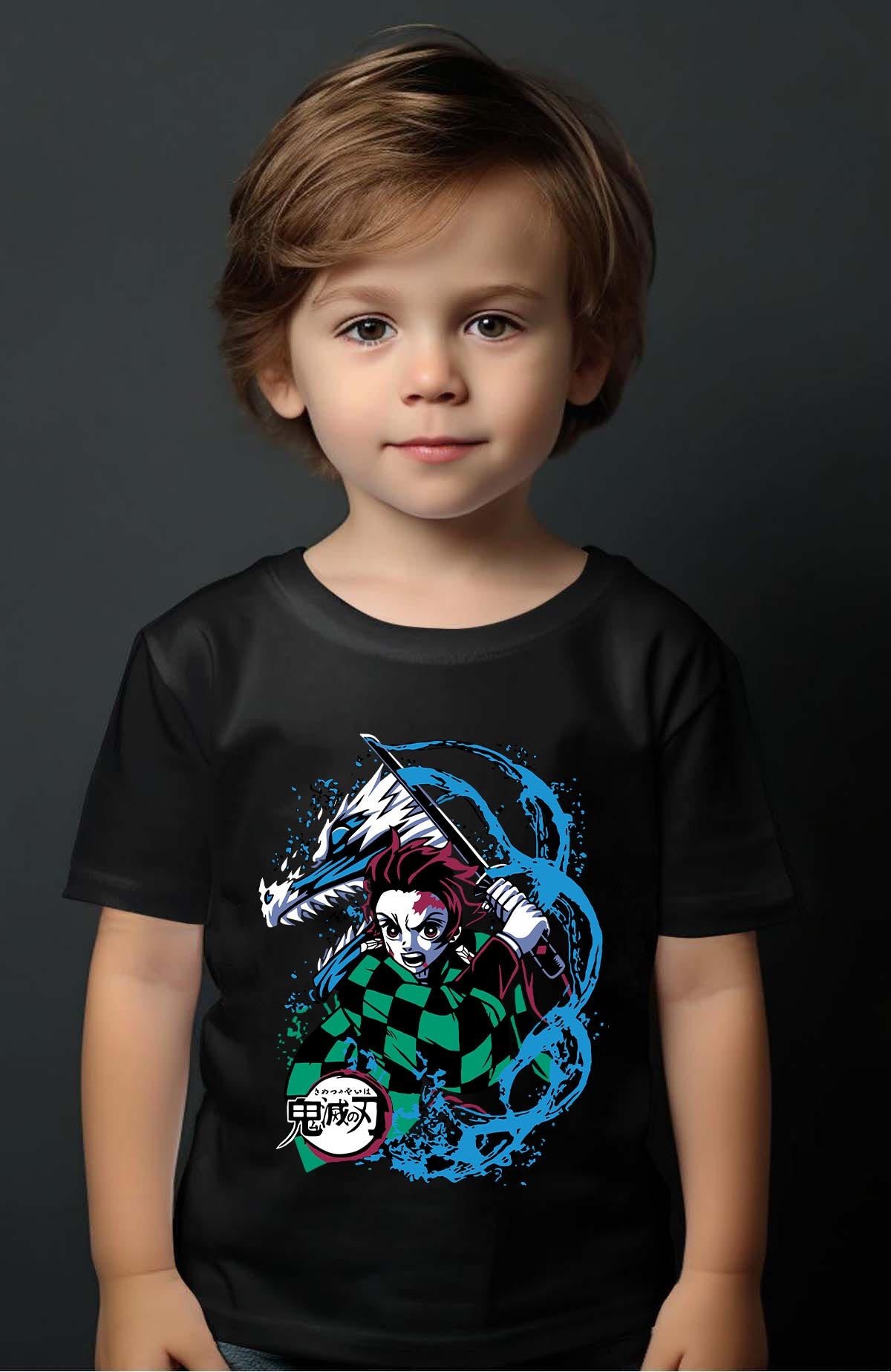 COULEUR:Noir|T-shirt Garçon | DEMONS SLAYER 56 Noir