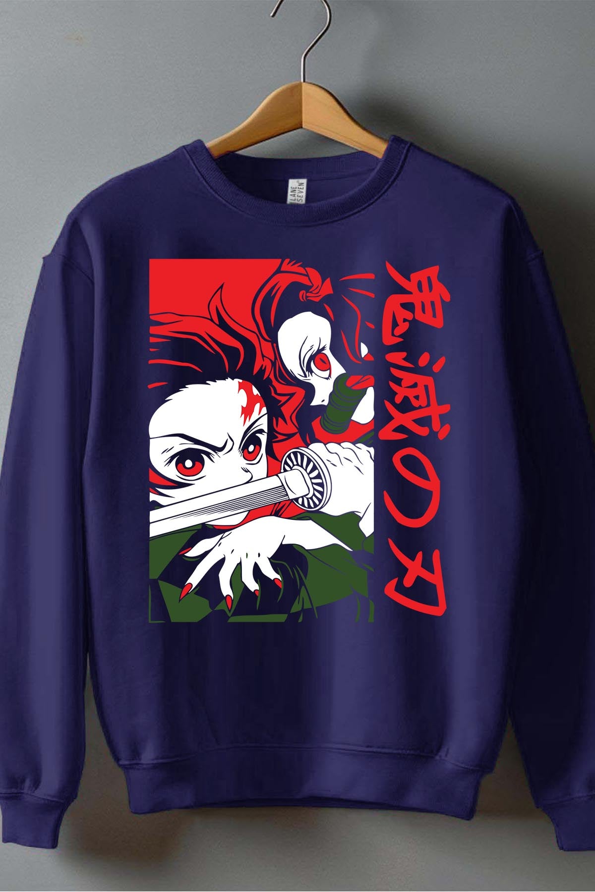 COULEUR:Marine|Sweat Col Rond Homme | DEMONS SLAYER 6 Marine