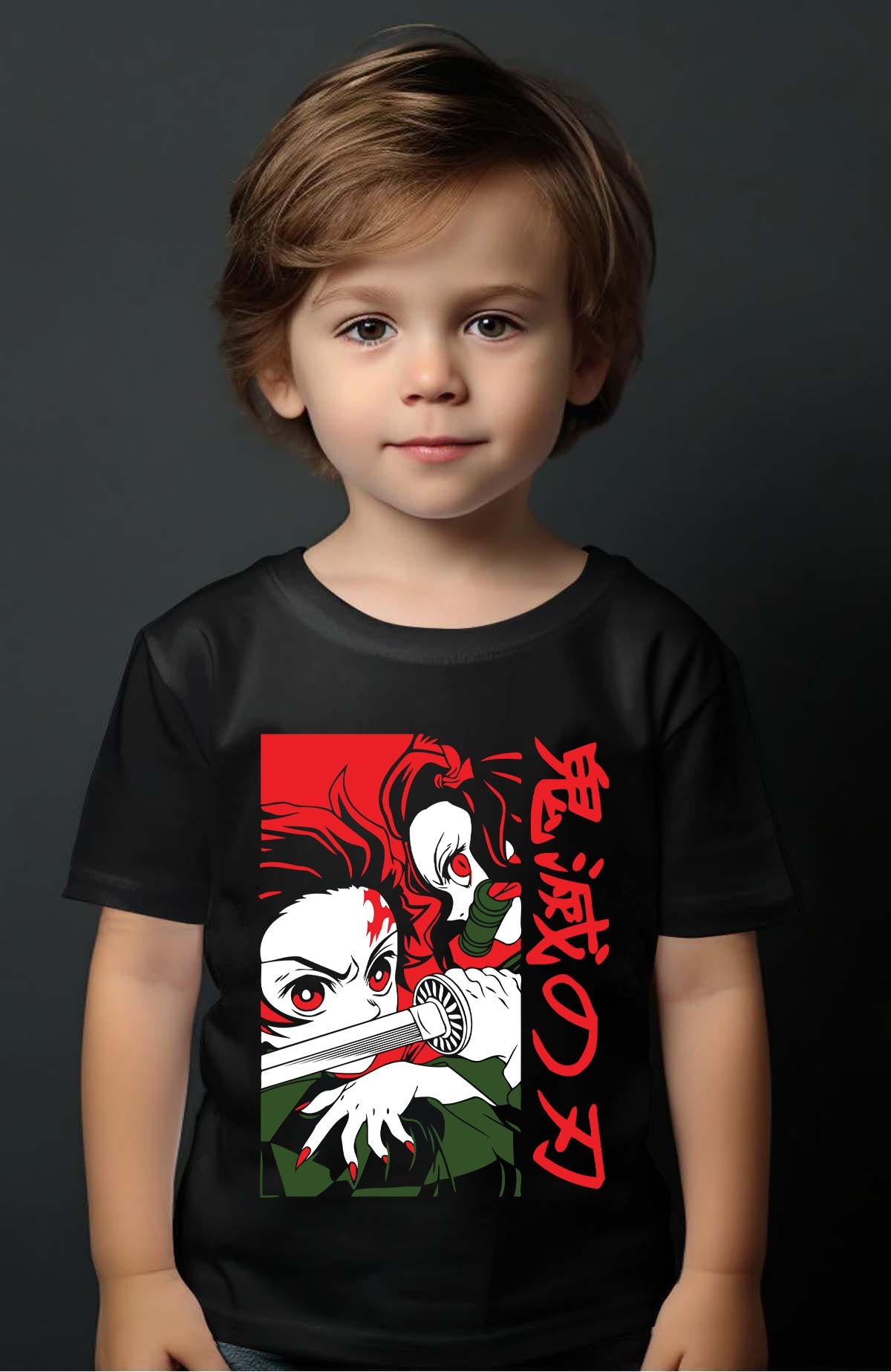 COULEUR:Noir|T-shirt Garçon | DEMONS SLAYER 6 Noir