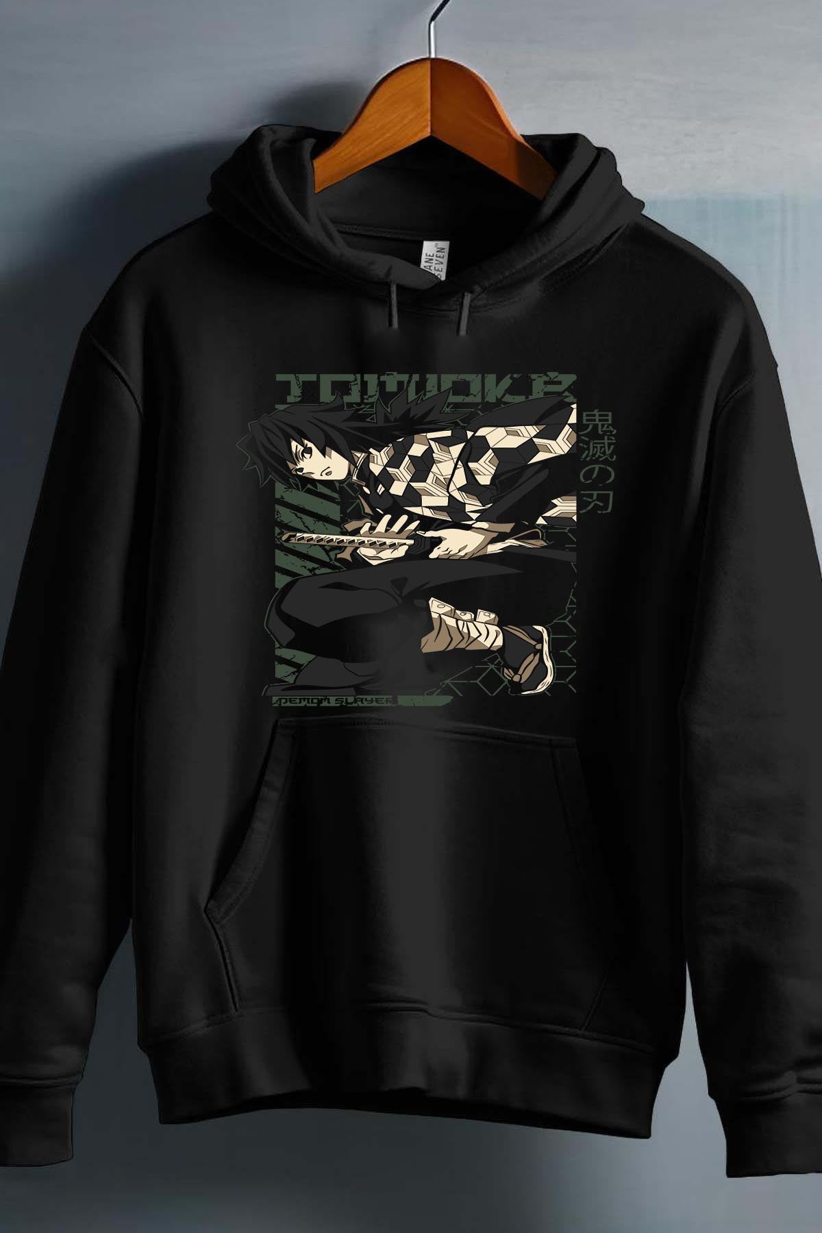 COULEUR:Noir|Sweat Capuche Garçon | DEMONS SLAYER 8 Noir