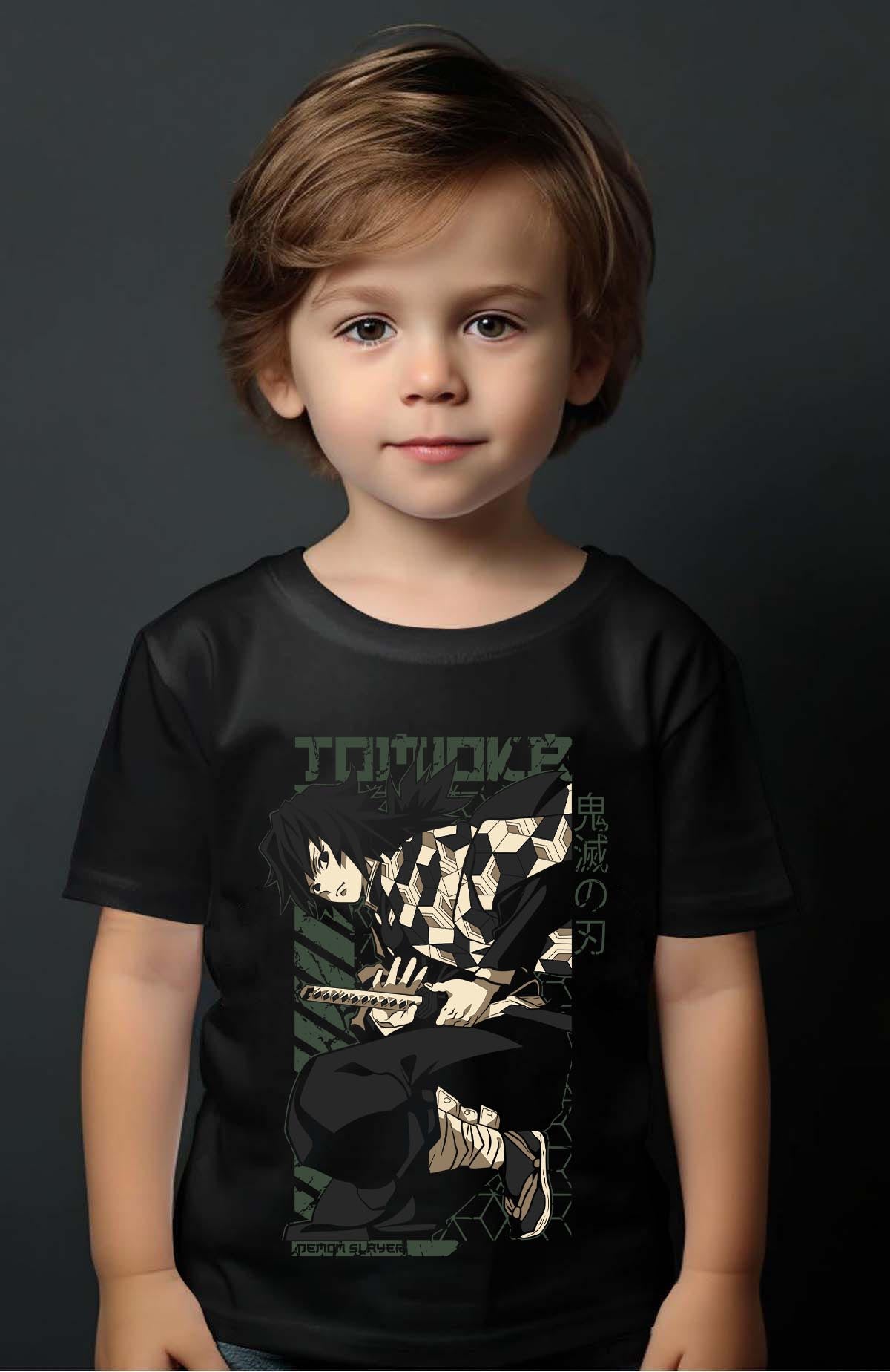 COULEUR:Noir|T-shirt Garçon | DEMONS SLAYER 8 Noir