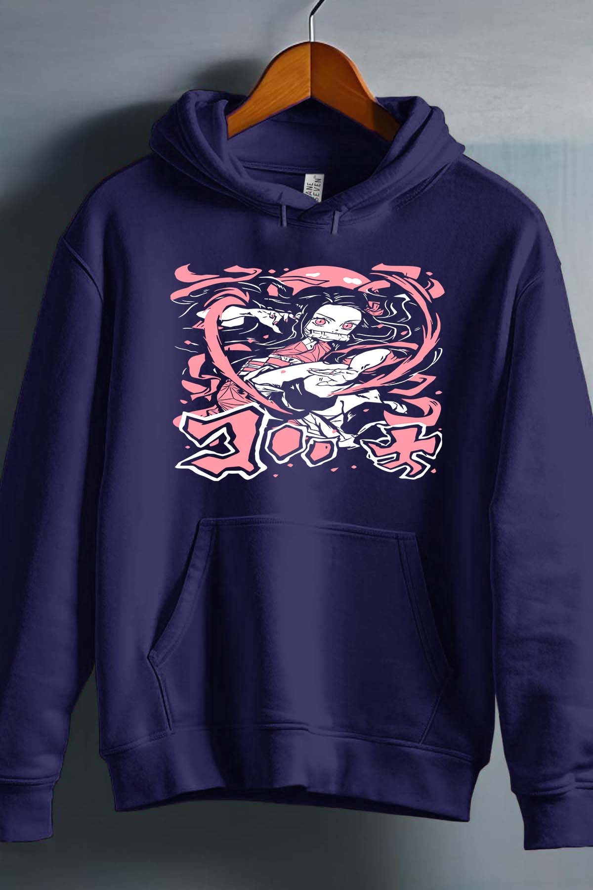 COULEUR:Marine|Sweat Capuche Homme | DEMONS SLAYER 9 Marine