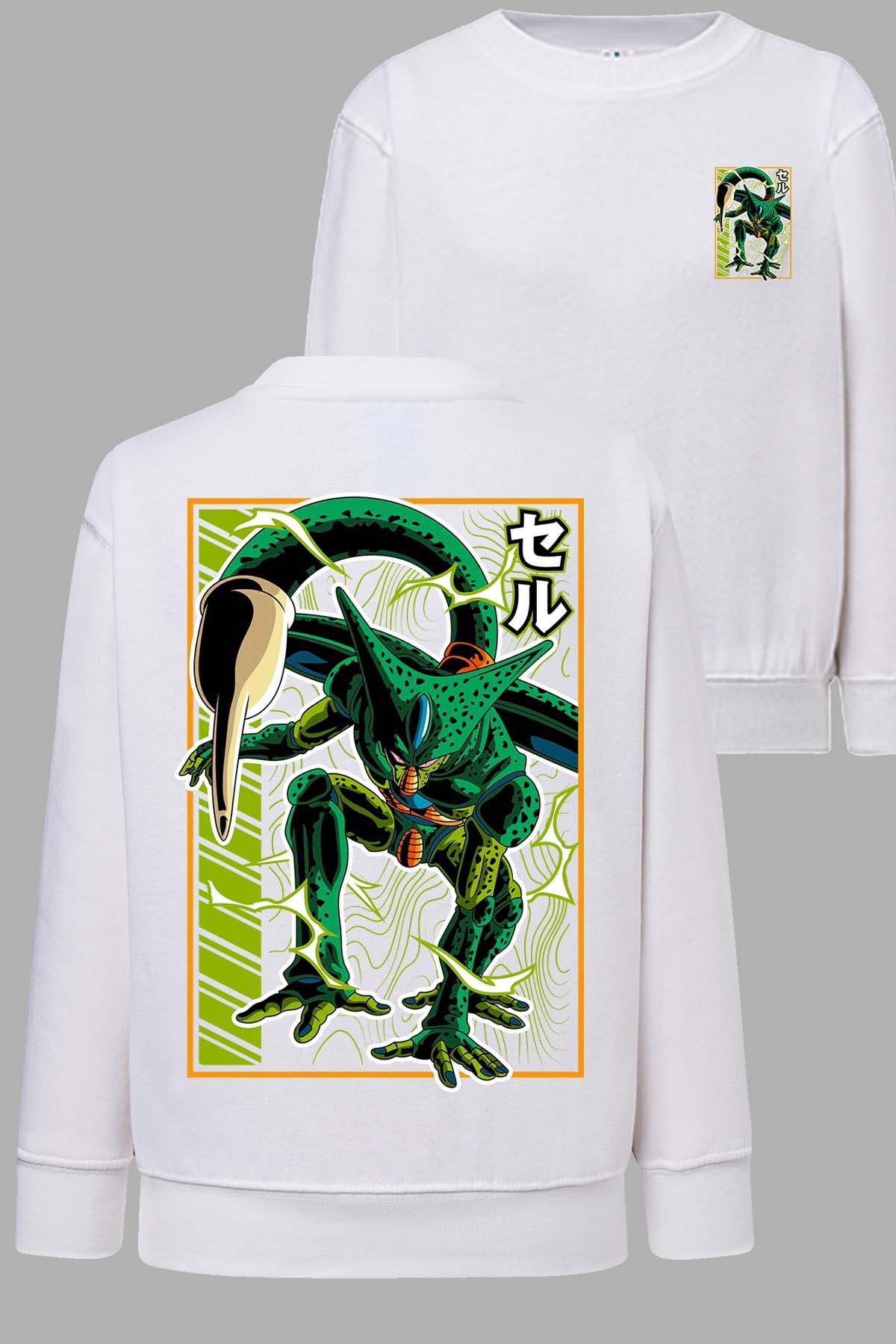 COULEUR:Blanc|Sweat Col Rond Homme | DragonBall Cell Blanc