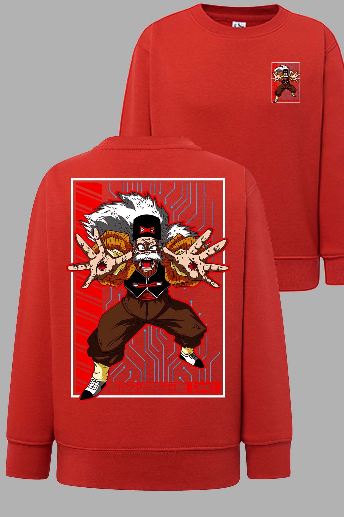 COULEUR:Rouge|Sweat Col Rond Homme | DragonBall Dr Makigero Rouge