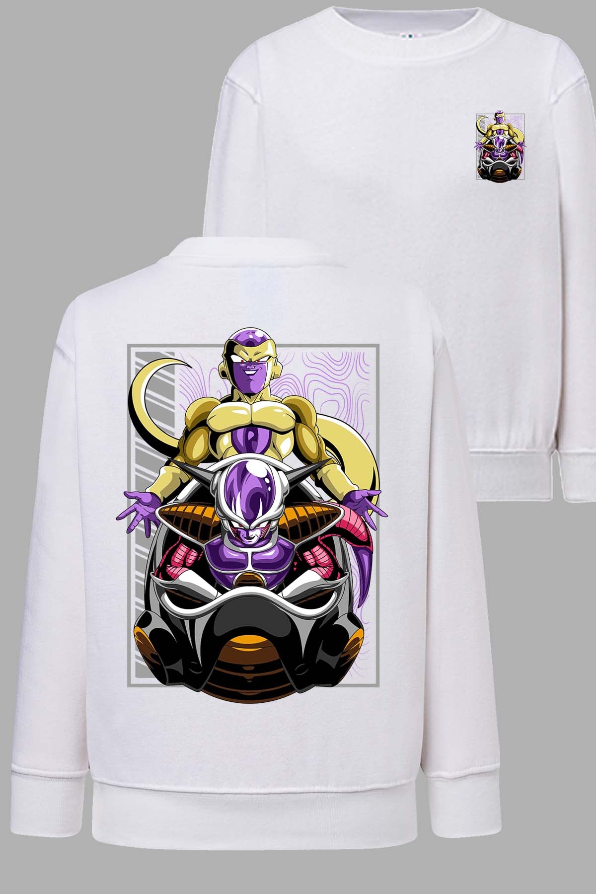 COULEUR:Blanc|Sweat Col Rond Homme | DragonBall Freezer 1 Blanc