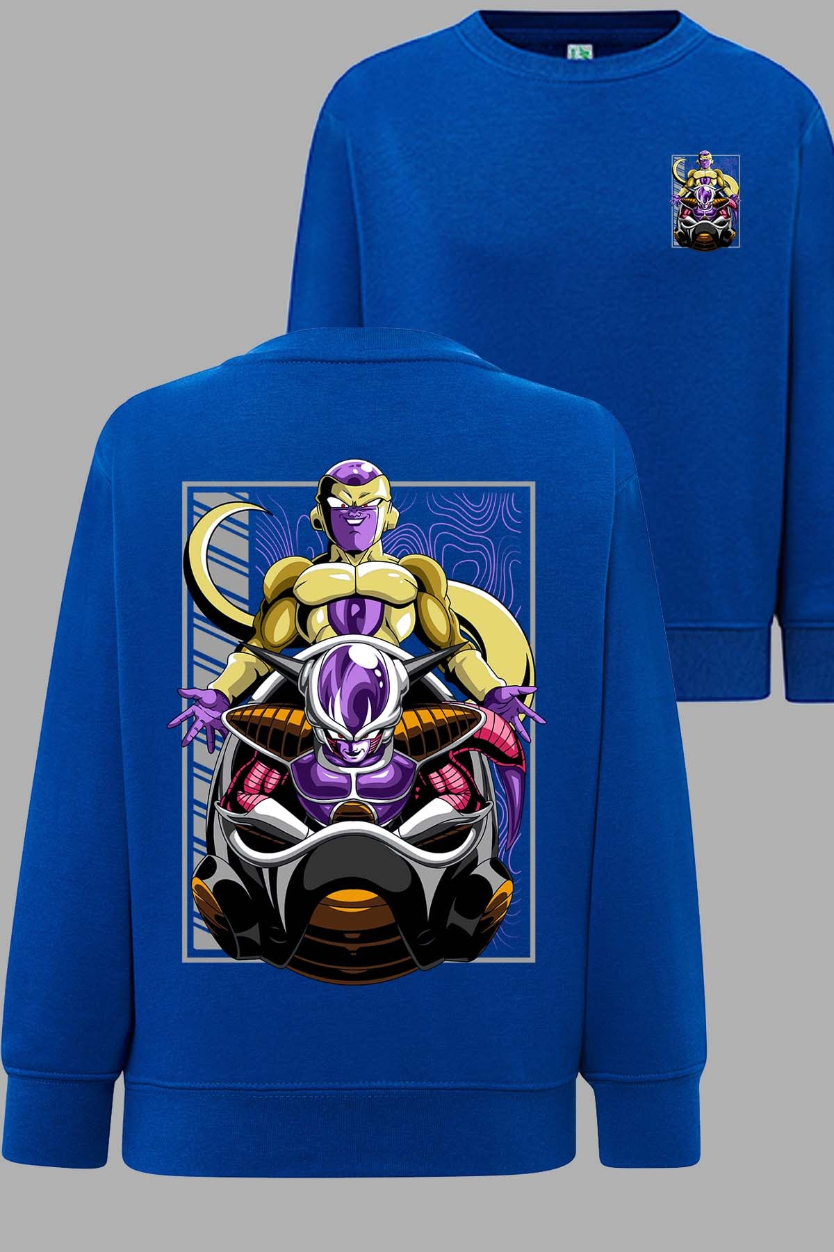 COULEUR:Bleu Roi|Sweat Col Rond Homme | DragonBall Freezer 1 Bleu Roi
